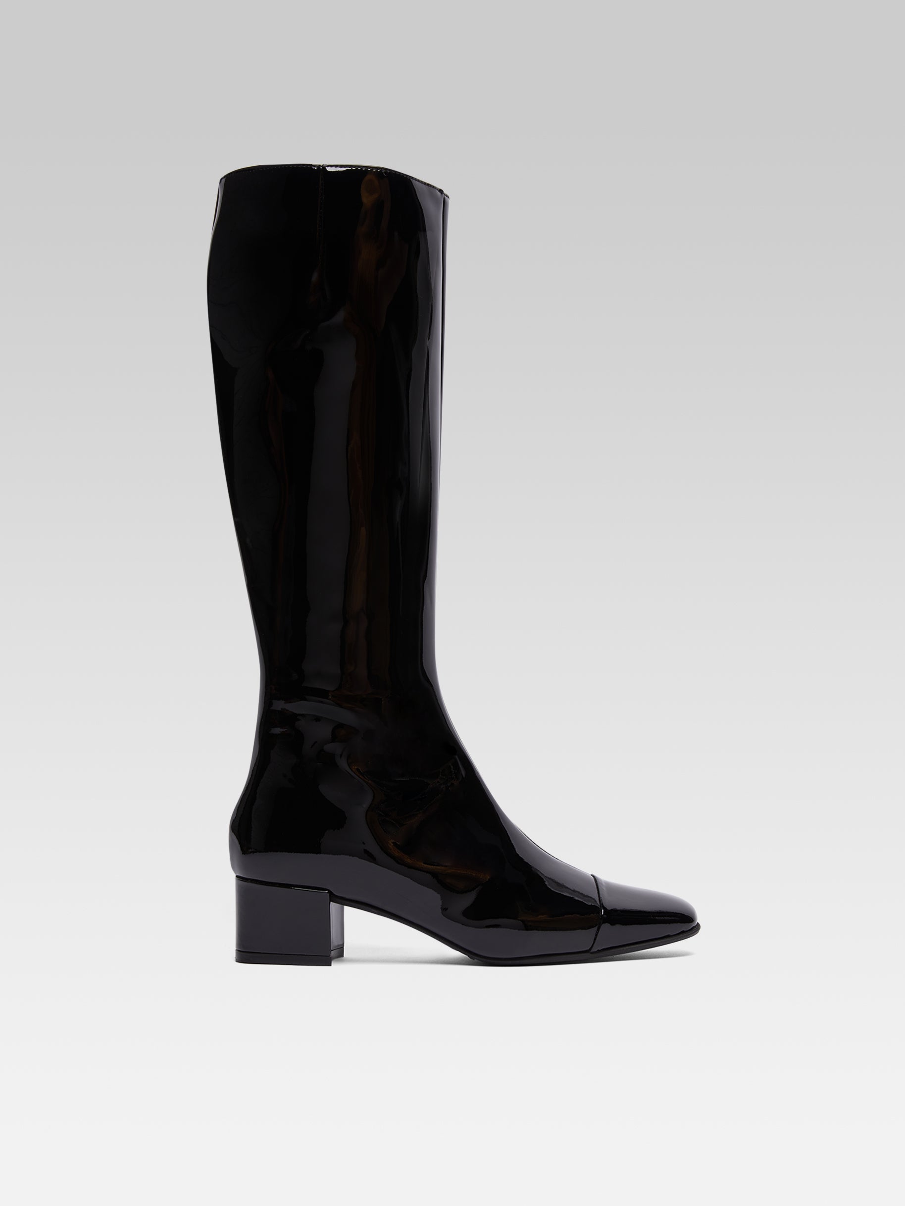 Malaga Bottes cuir verni noir