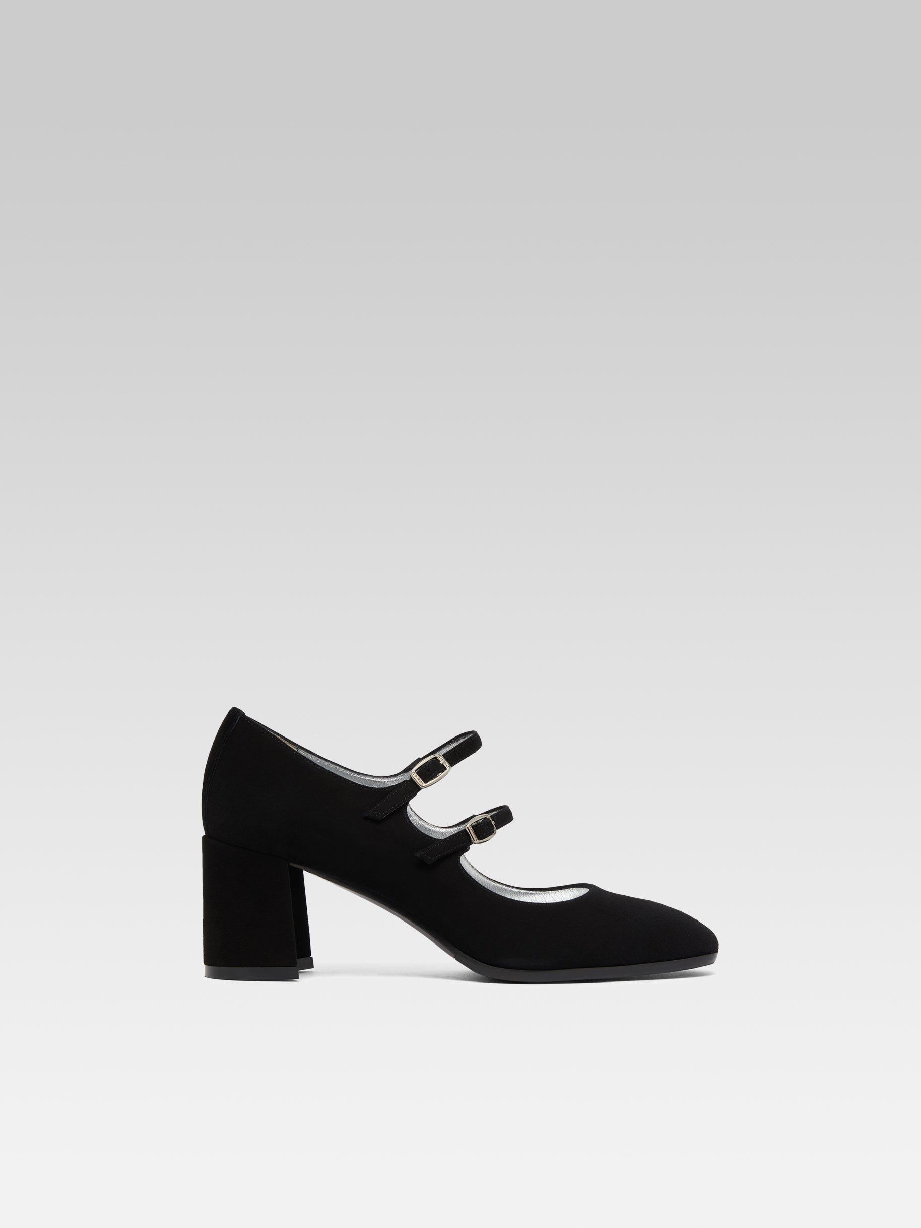 ALICE Black suede leather Mary Janes pumps Carel Paris Shoes