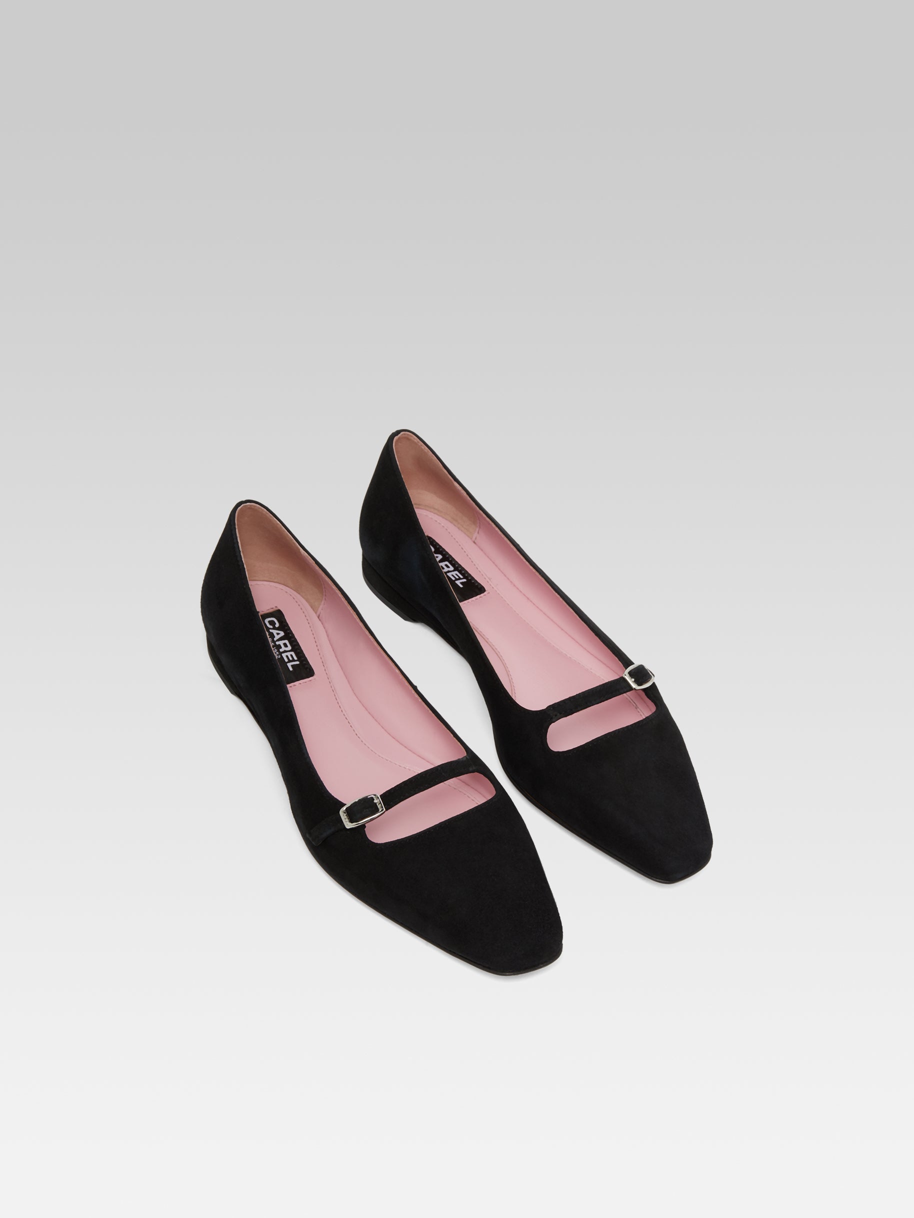 Black suede flats online