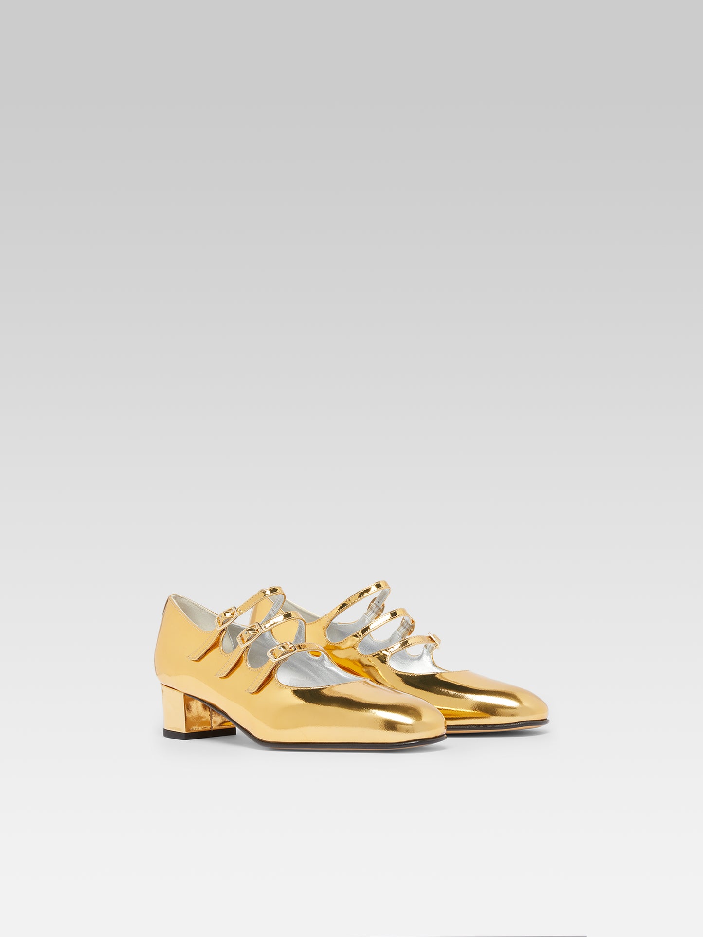 Kina - Gold mirror effect Mary Janes pumps