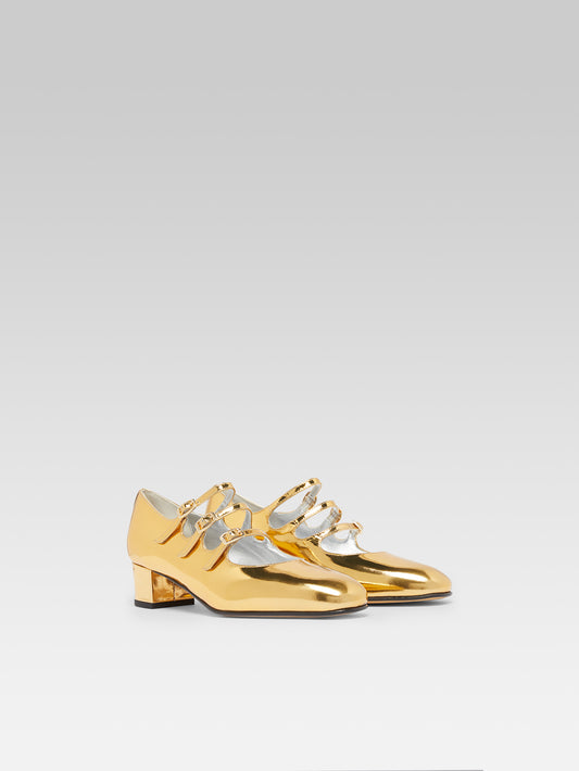 Kina - Gold mirror effect Mary Janes pumps - Image number 2