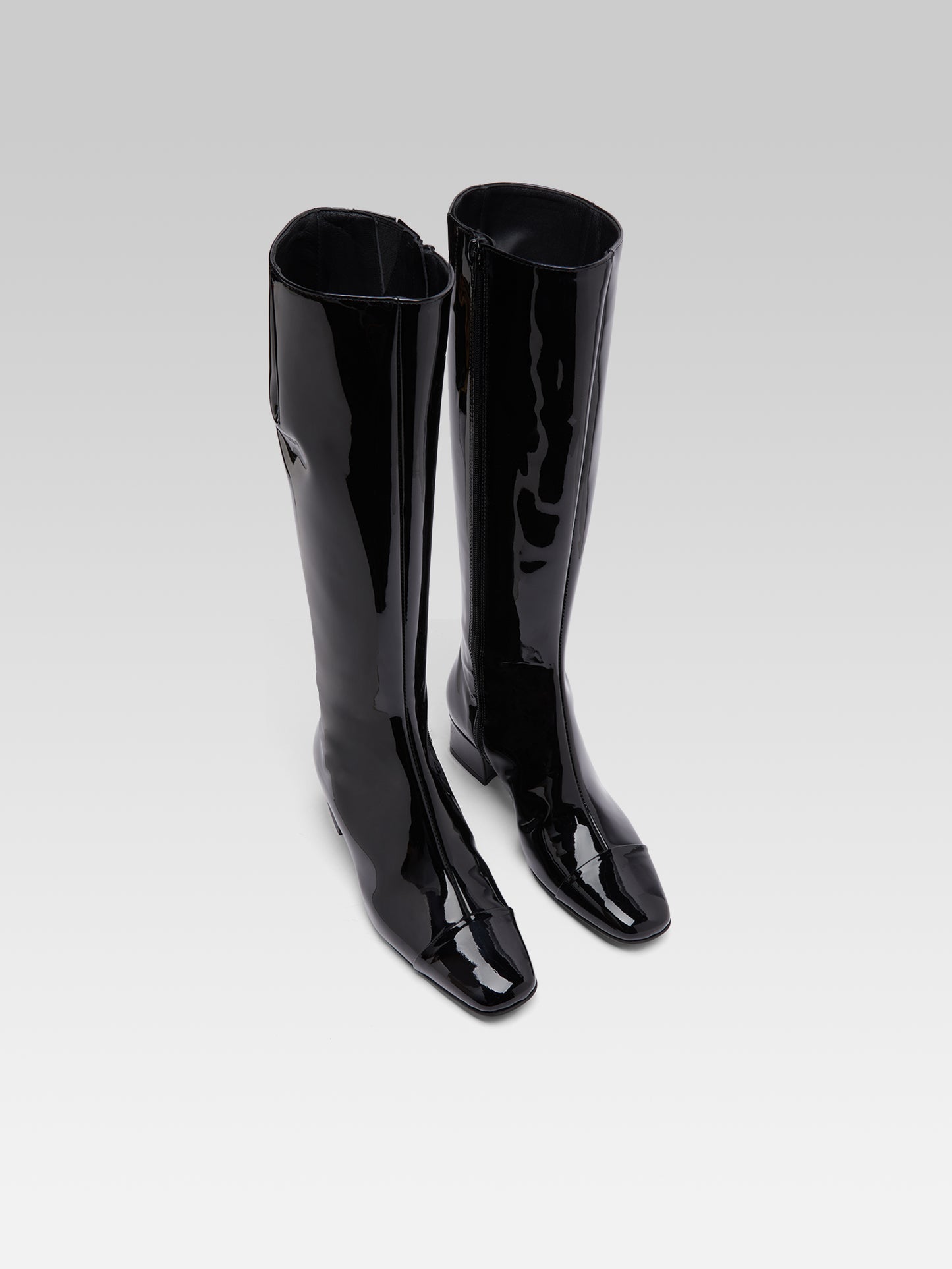 Malaga - Bottes cuir verni noir