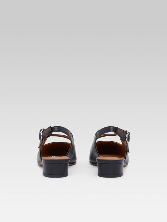 Peche - Babies slingback cuir noir - Image numéro 5