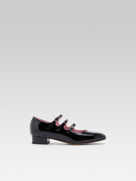 Ariana - Black patent leather Mary Janes ballet flats - Image number 2