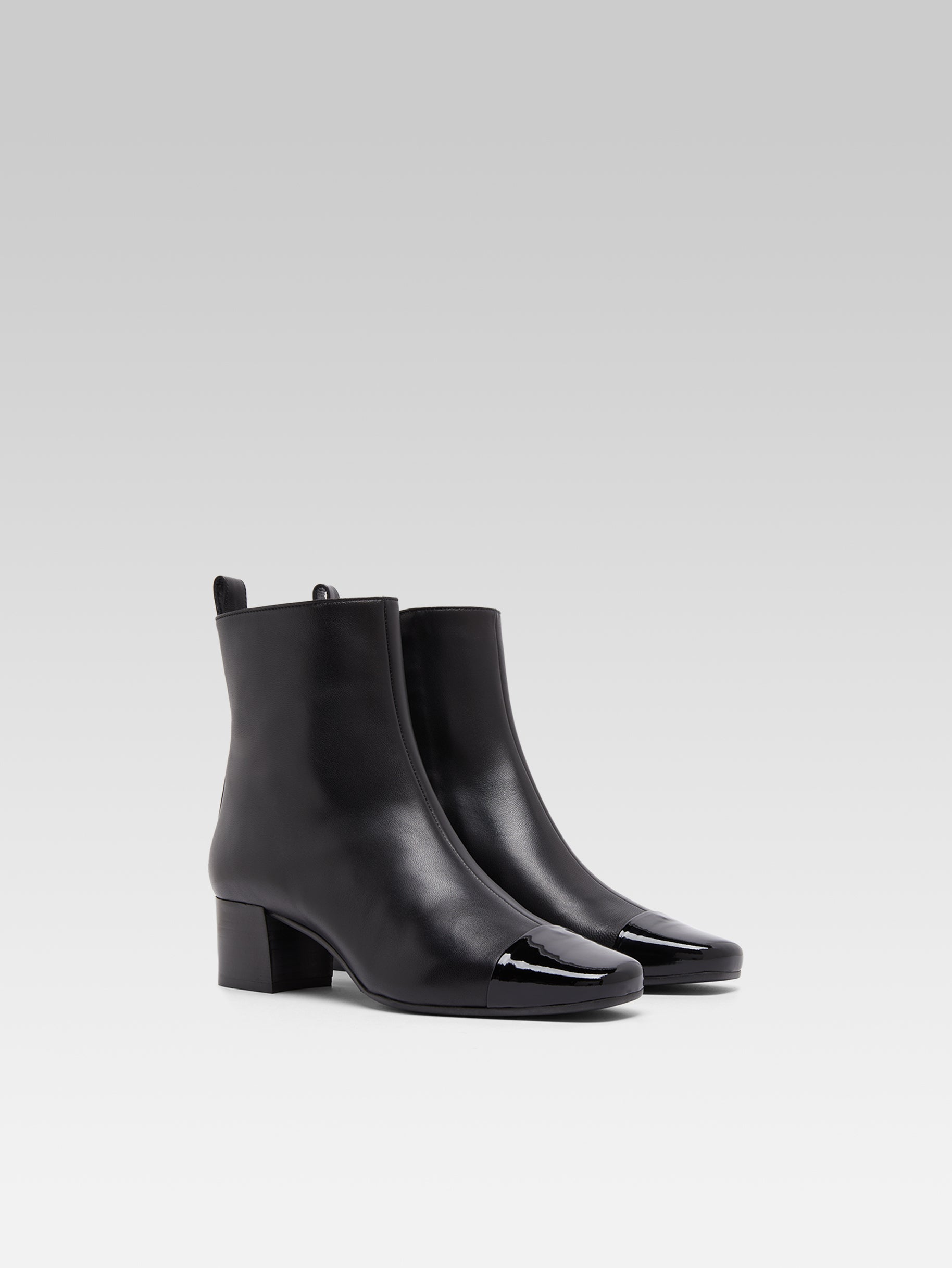 Estime - Black leather and patent ankle boots - Image number 4