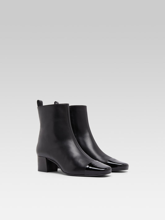 Estime - Black leather and patent ankle boots - Image number 4