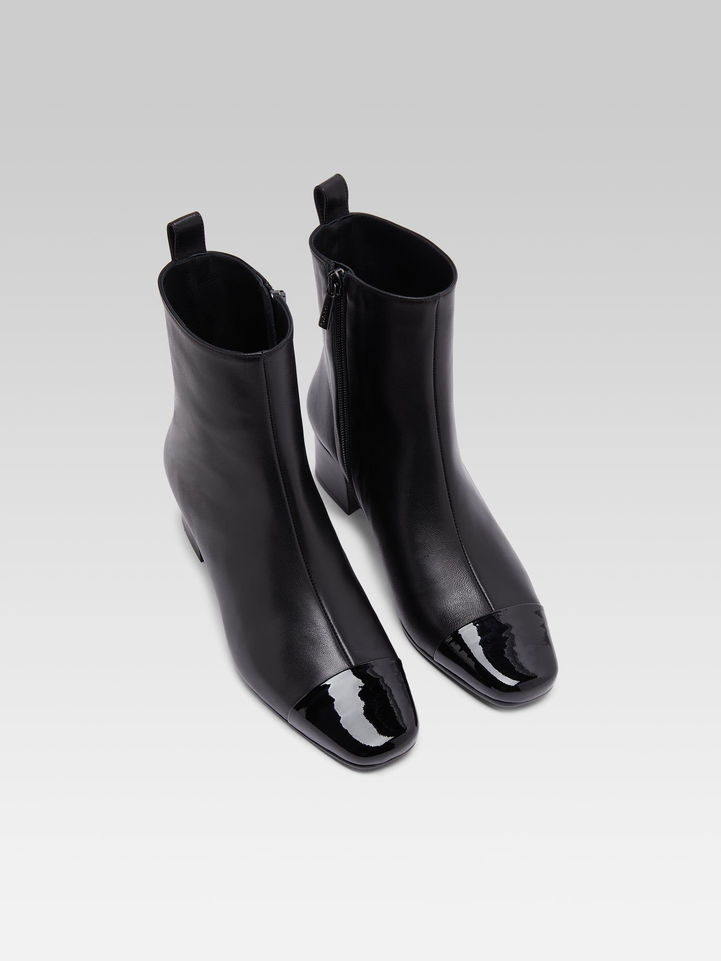 Estime - Bottines cuir et verni noir