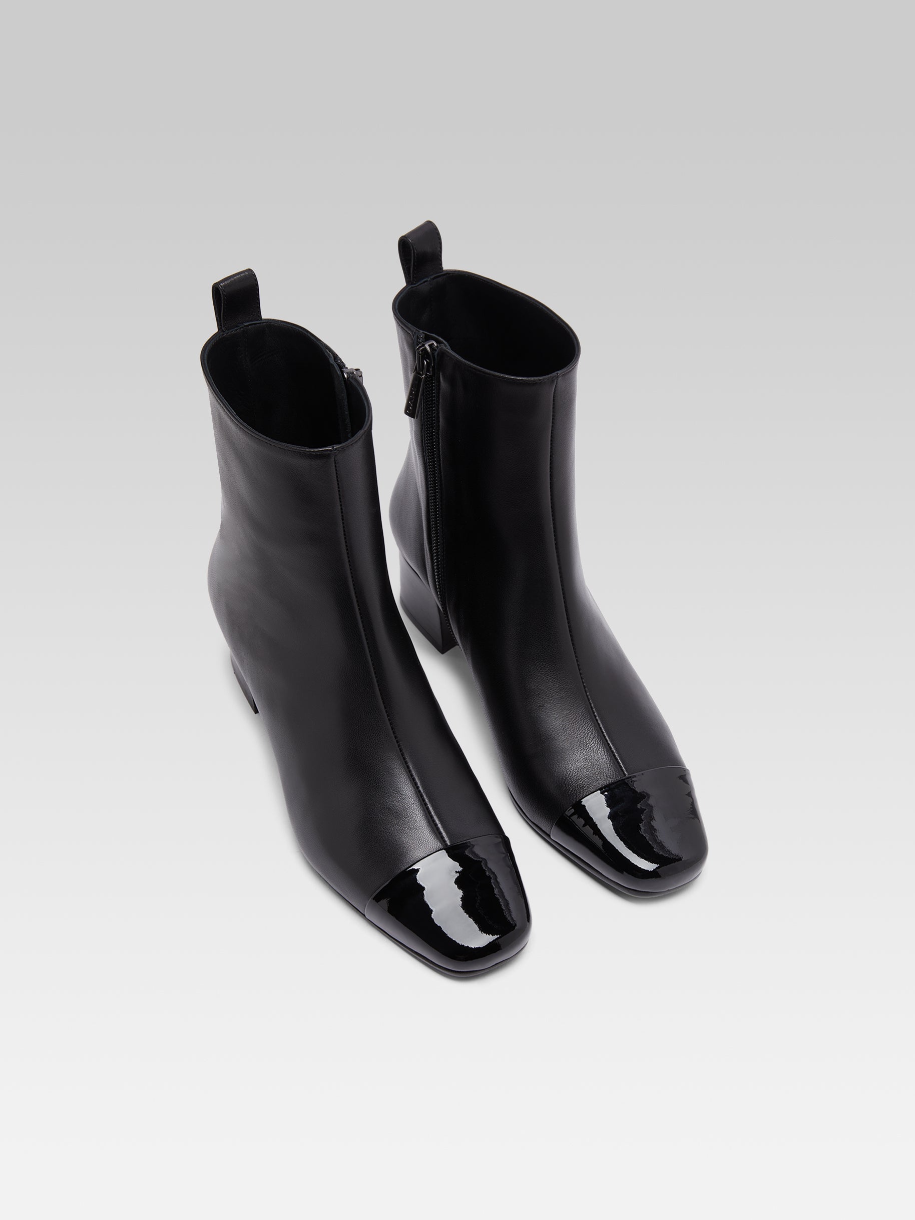 Estime - Black leather and patent ankle boots - Image number 6