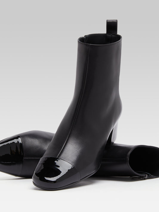 Estime - Black leather and patent ankle boots - Image number 6