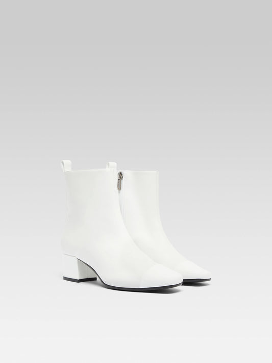 Estime - Bottines cuir et cuir verni blanc - Image numéro 3