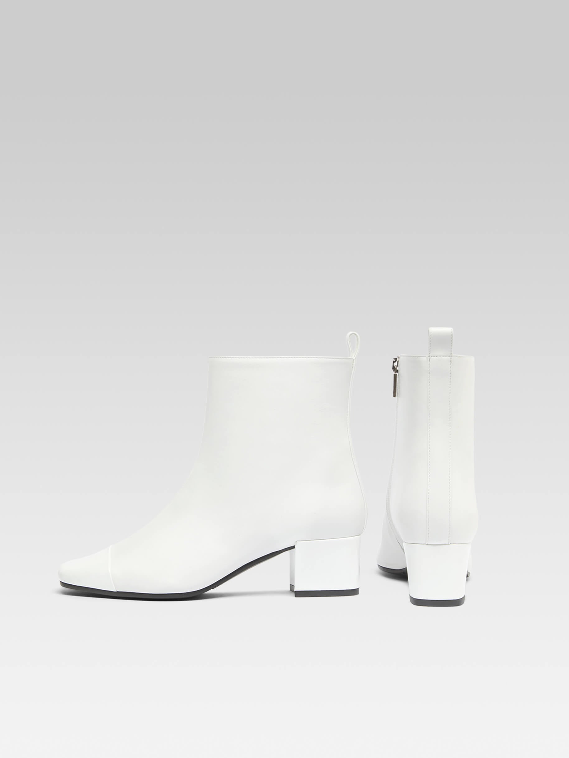 Estime - White leather and patent leather ankle boots - Image number 4