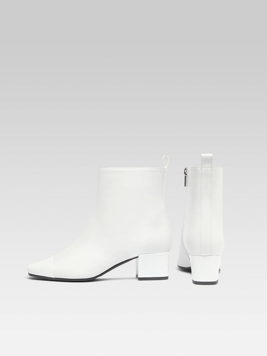 Estime - Bottines cuir et cuir verni blanc - Image numéro 4