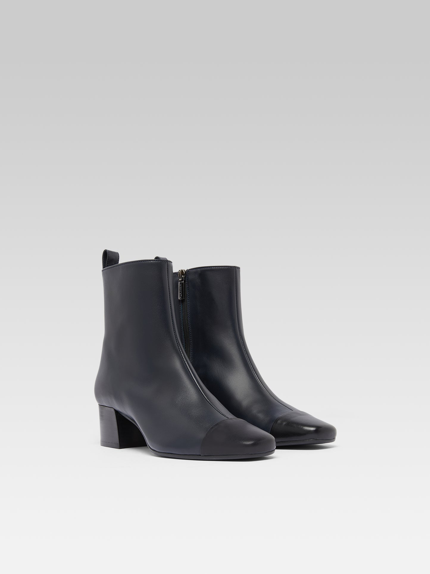 Estime - Blue and black leather ankle boots