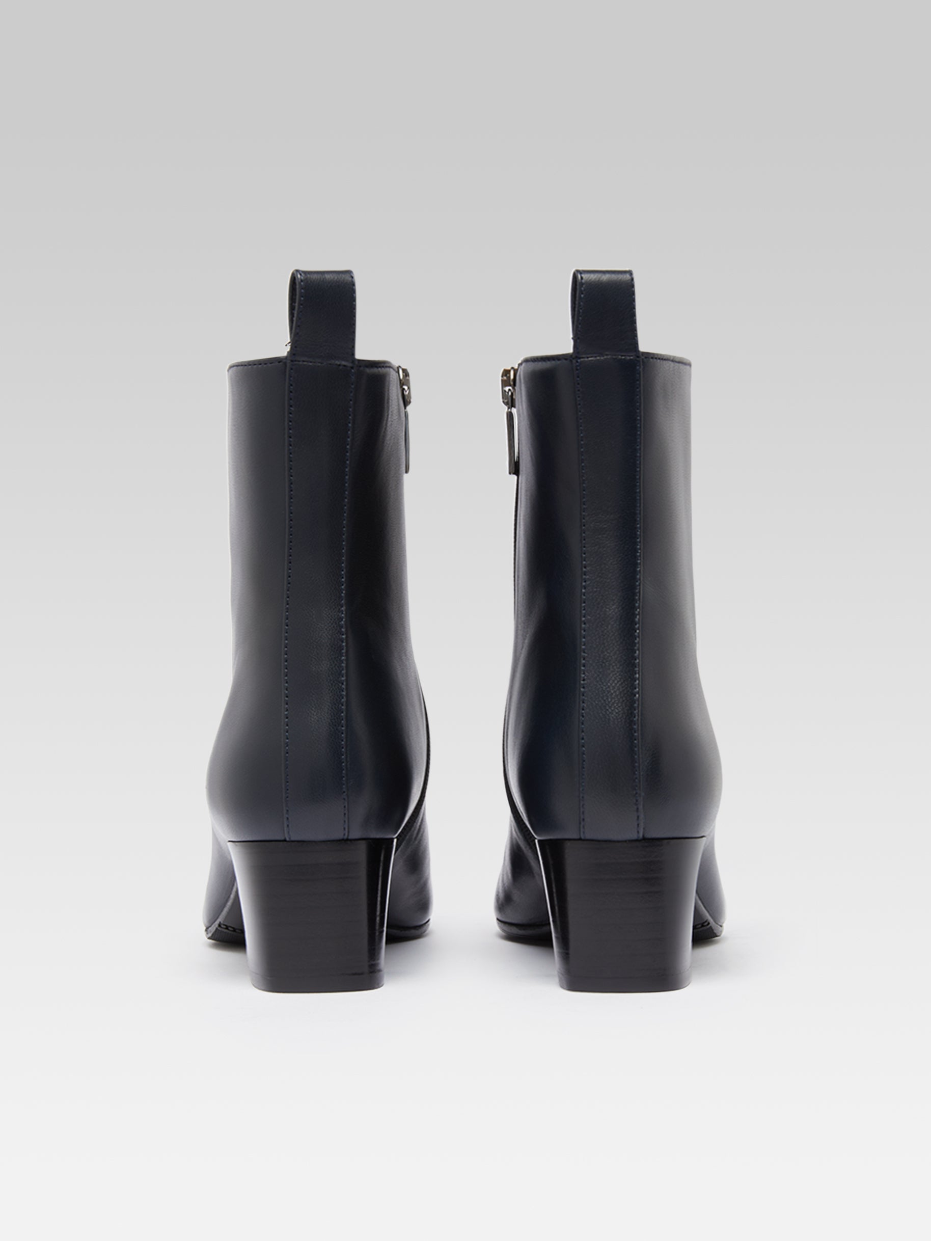 Estime - Blue and black leather ankle boots - Image number 5