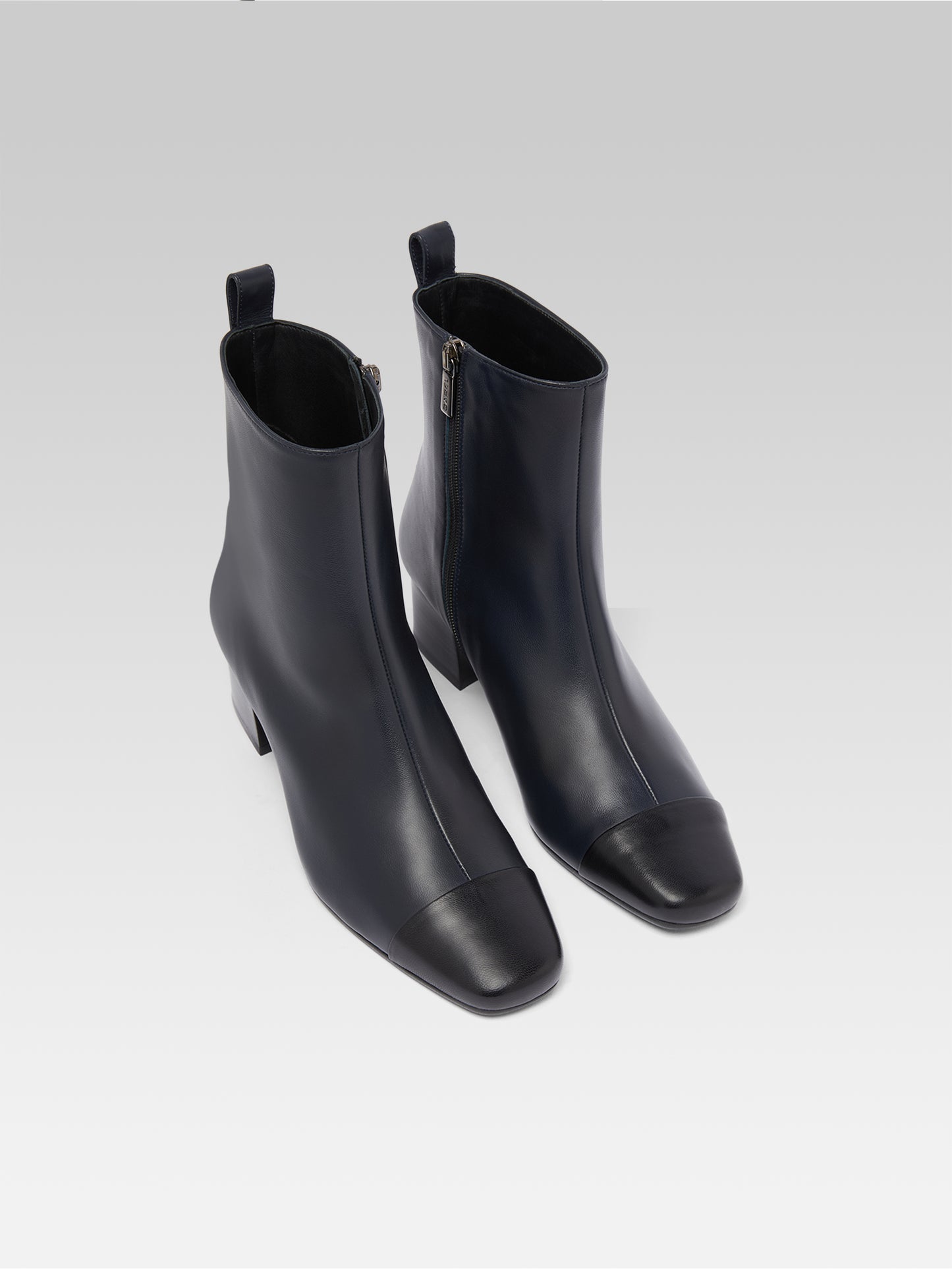 Estime - Bottines cuir bleu et noir