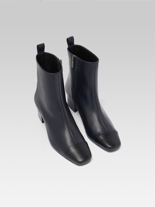 Estime - Bottines cuir bleu et noir - Image numéro 3