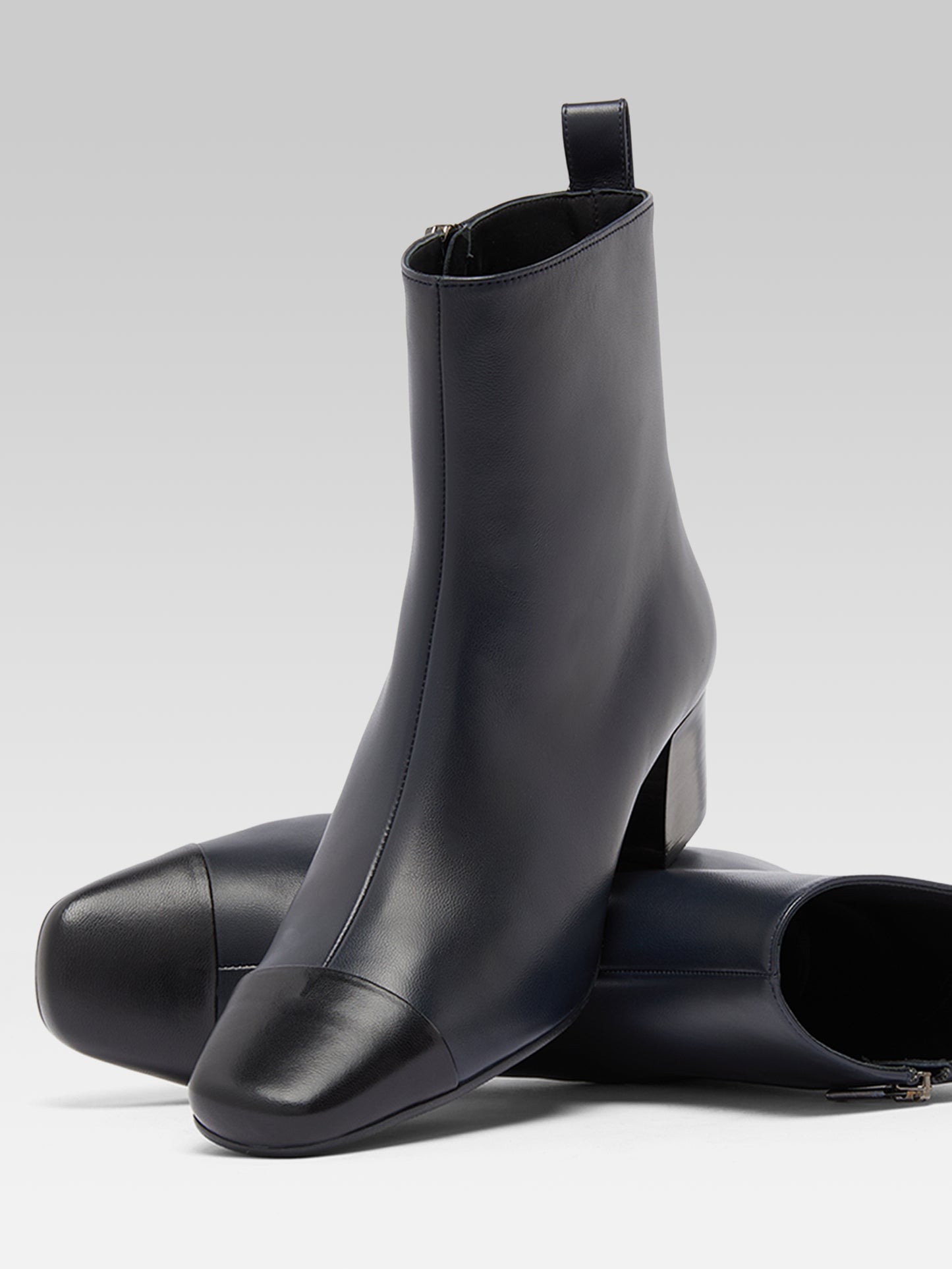 Estime - Bottines cuir bleu et noir