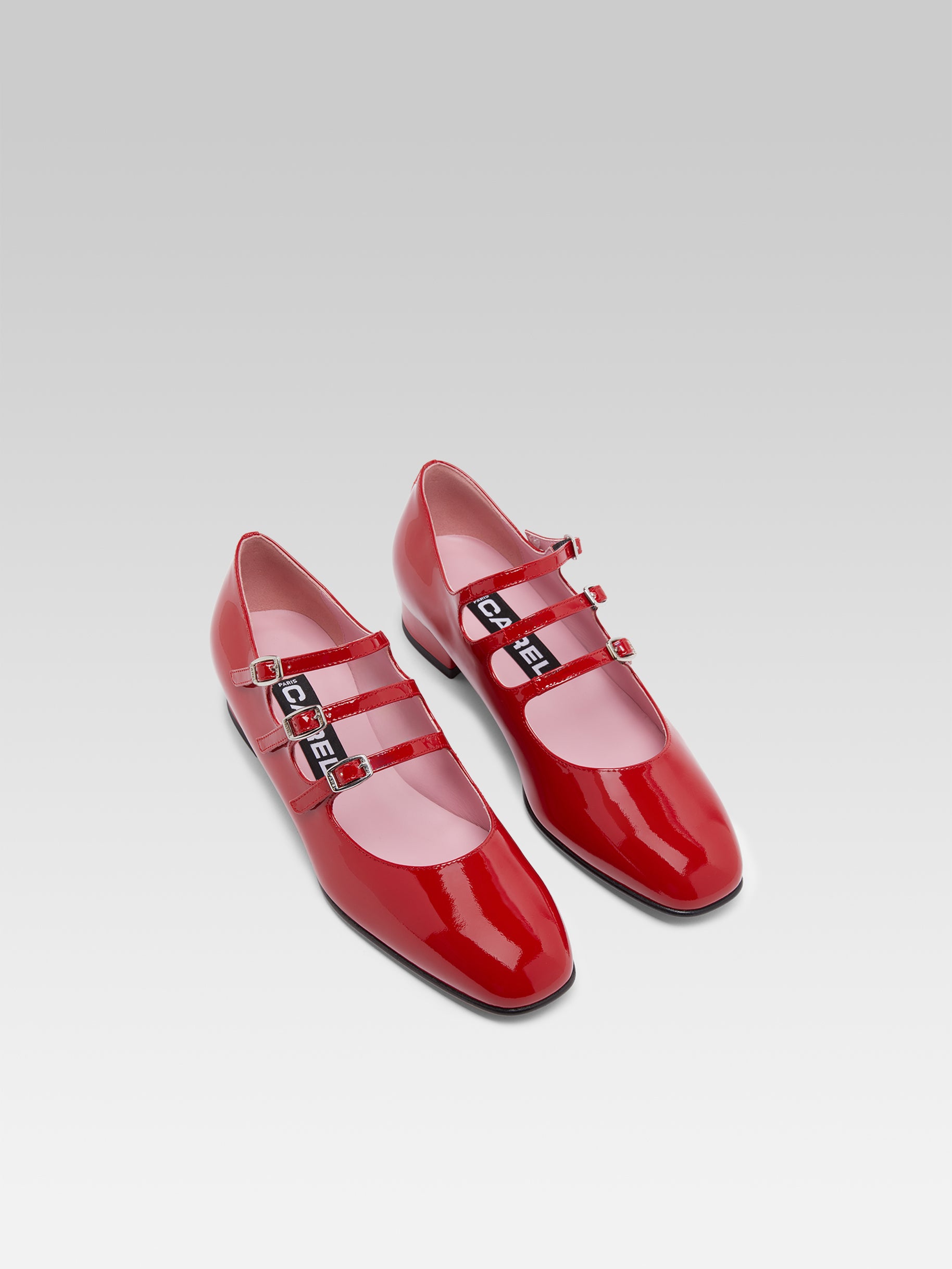 Ariana - Red patent leather Mary Janes ballet flats - Image number 3