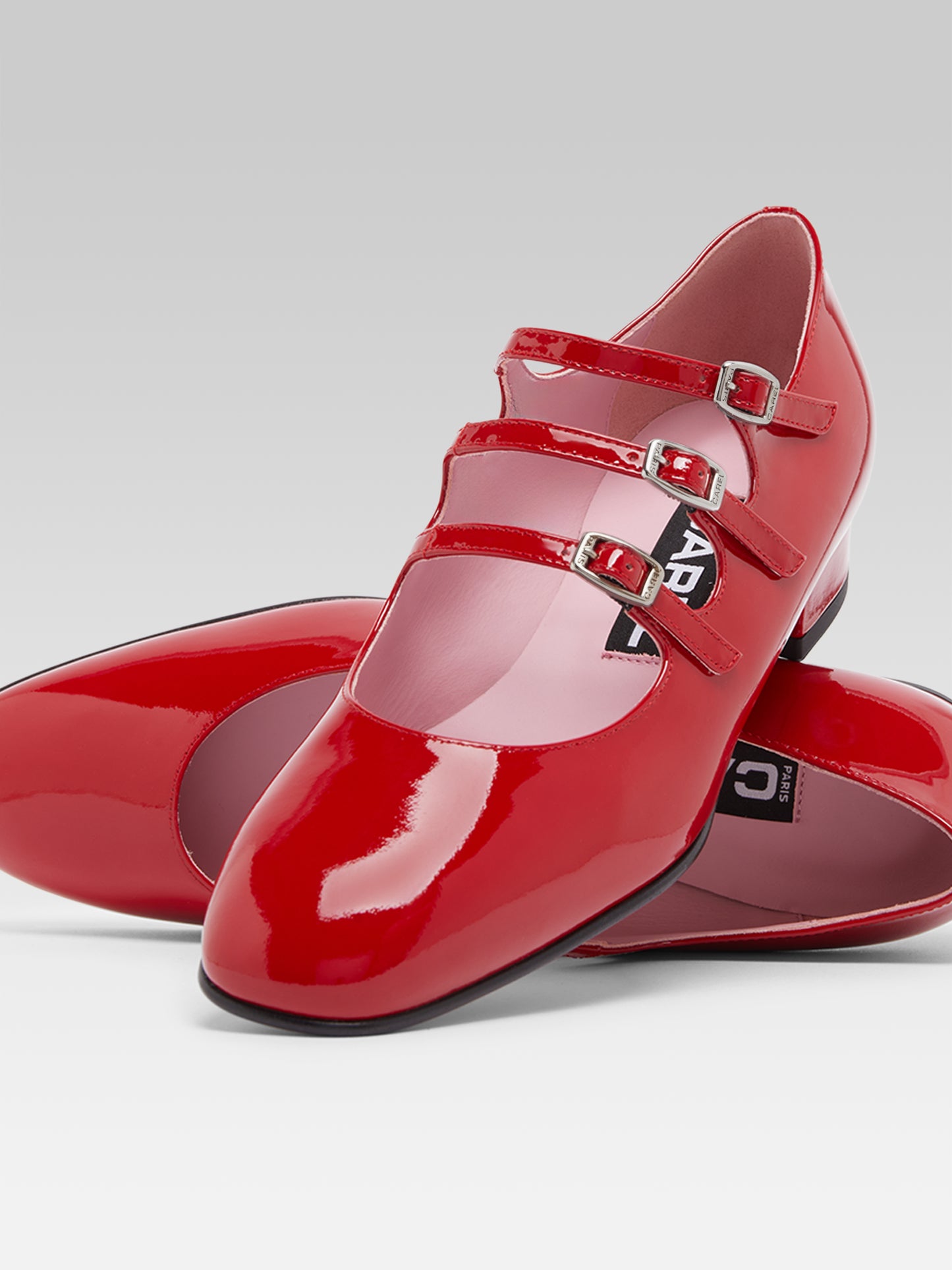 Ariana - Ballerines babies cuir verni rouge