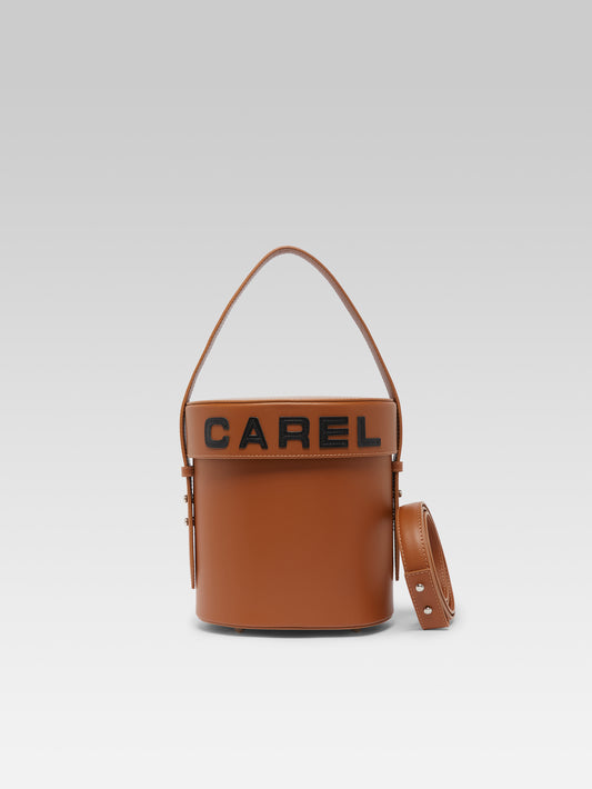 Bibi - Brown leather bucket bag - Image number 9