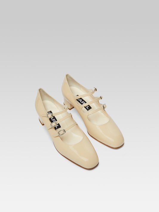 Kina - Beige patent leather Mary Janes pumps - Image number 3