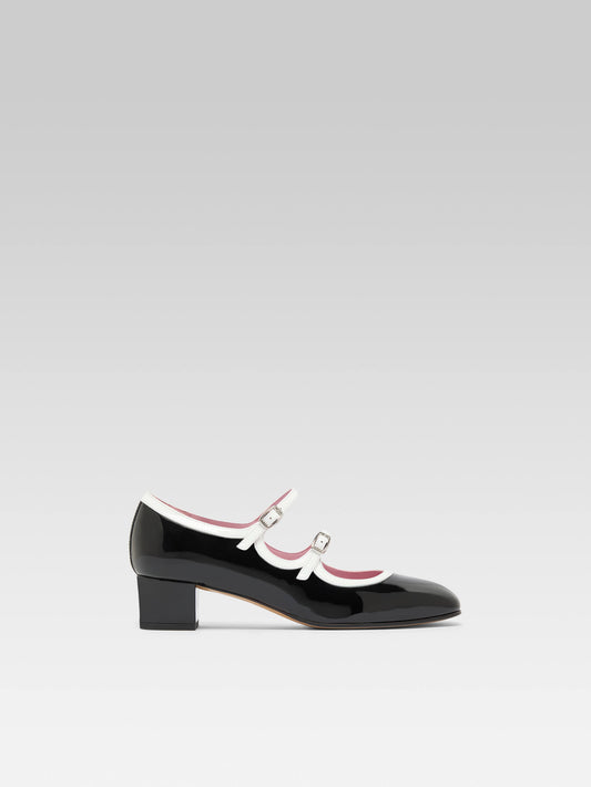 Bleuet - Black and white patent leather Mary Janes pumps