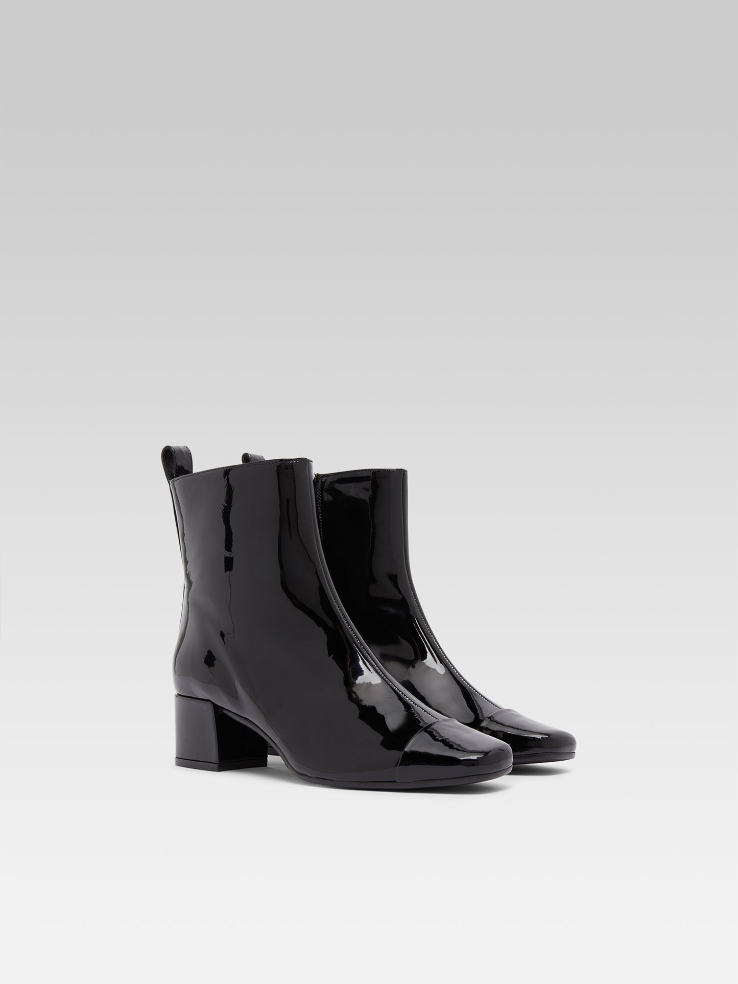 Estime - Black patent leather ankle boots