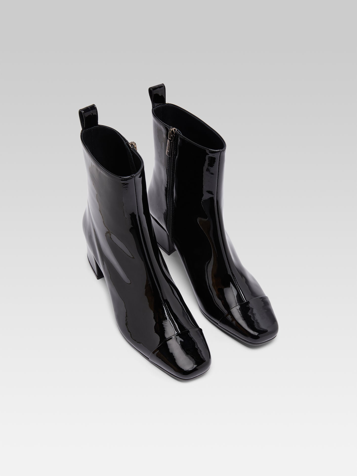 Estime - Black patent leather ankle boots