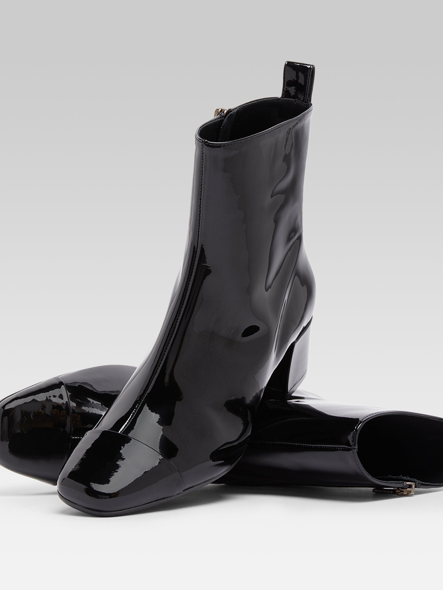 Estime - Black patent leather ankle boots