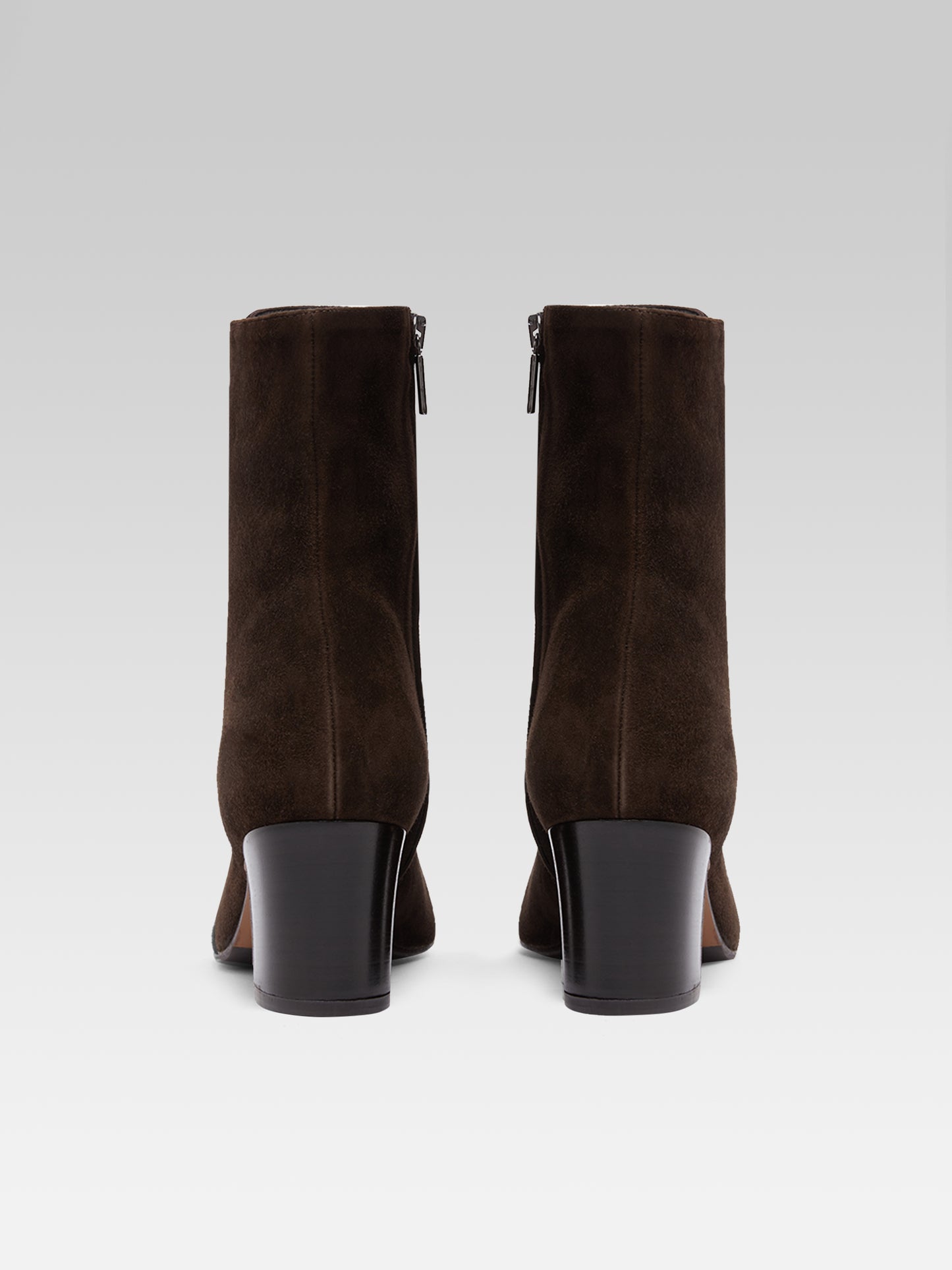 Colette - Bottines à lacets cuir velours marron