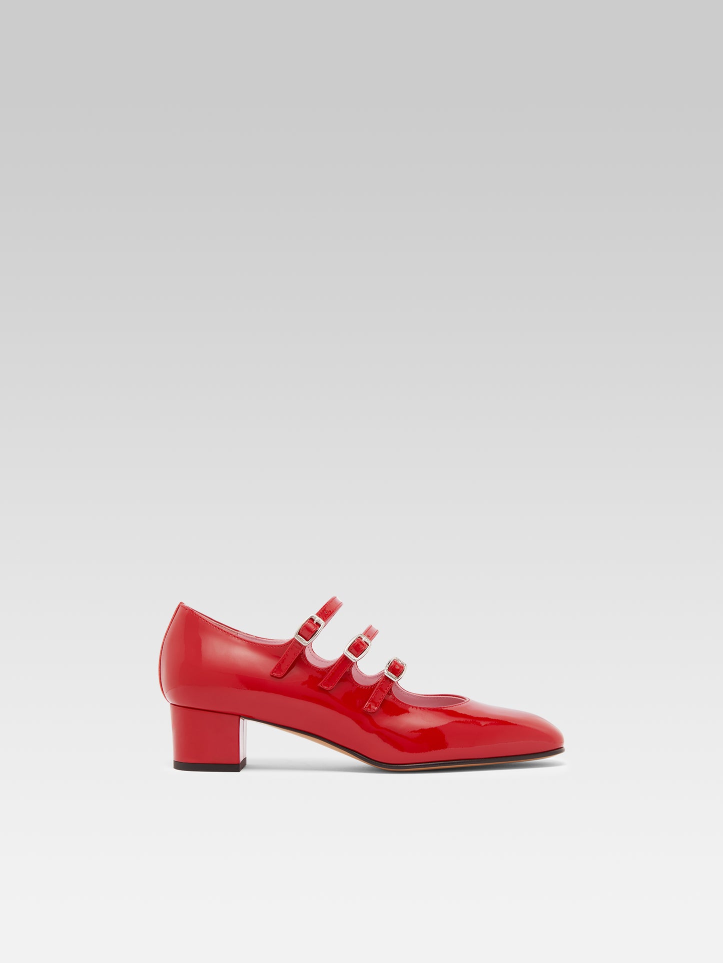 Kina - Escarpins babies cuir verni rouge