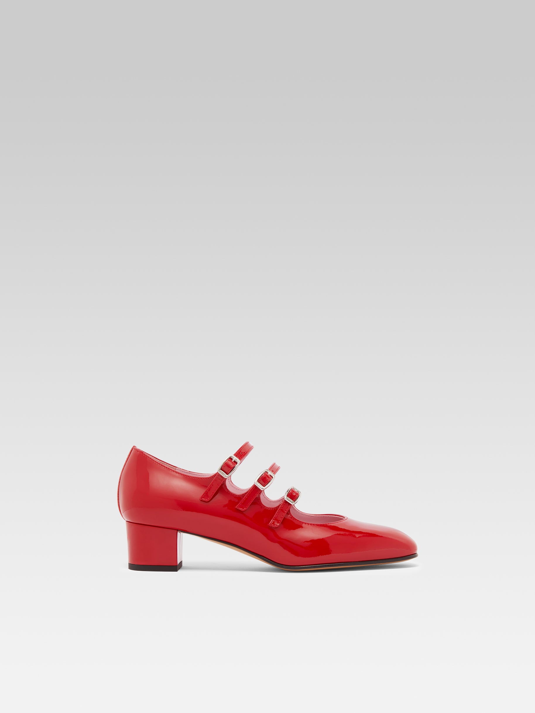 Kina - Escarpins babies cuir verni rouge