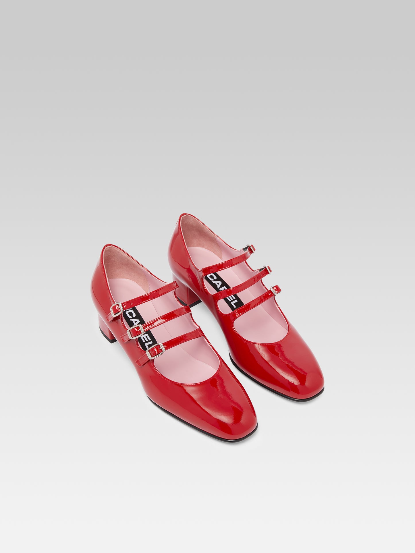 Kina - Escarpins babies cuir verni rouge