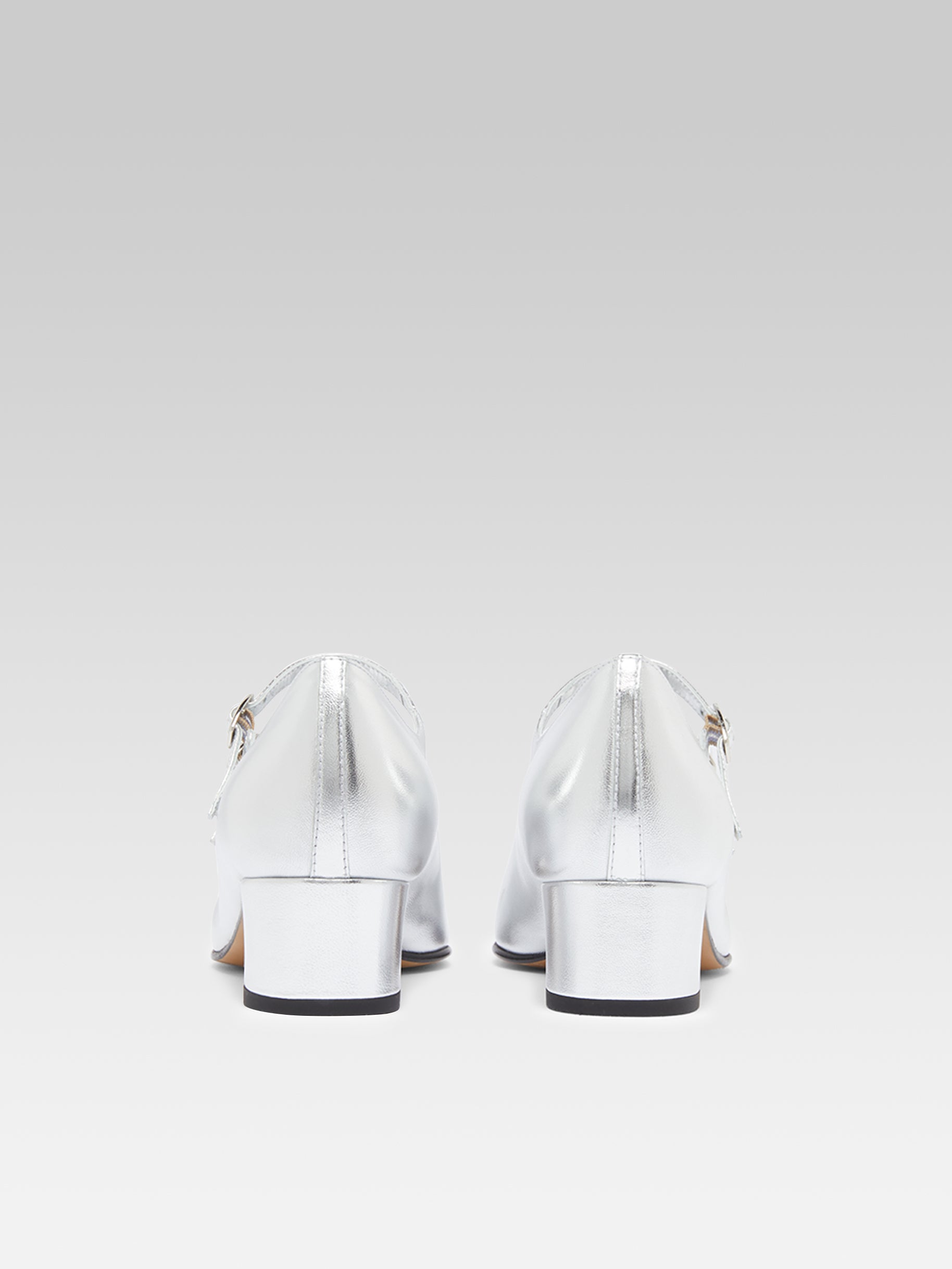 Kina - Silver laminated leather Mary Janes pumps - Image number 7