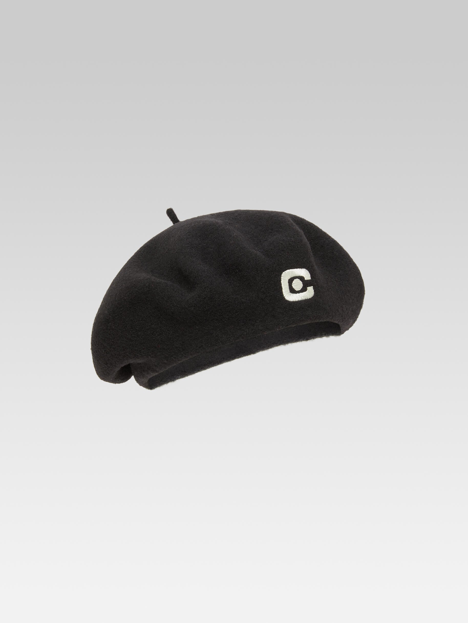 Beret - Black wool with C logo - Image number 1