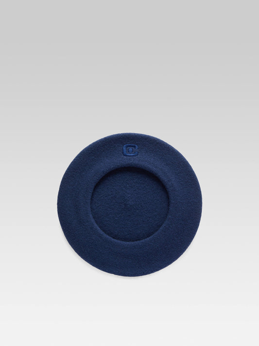 Dark blue wool beret C logo - Image number 2