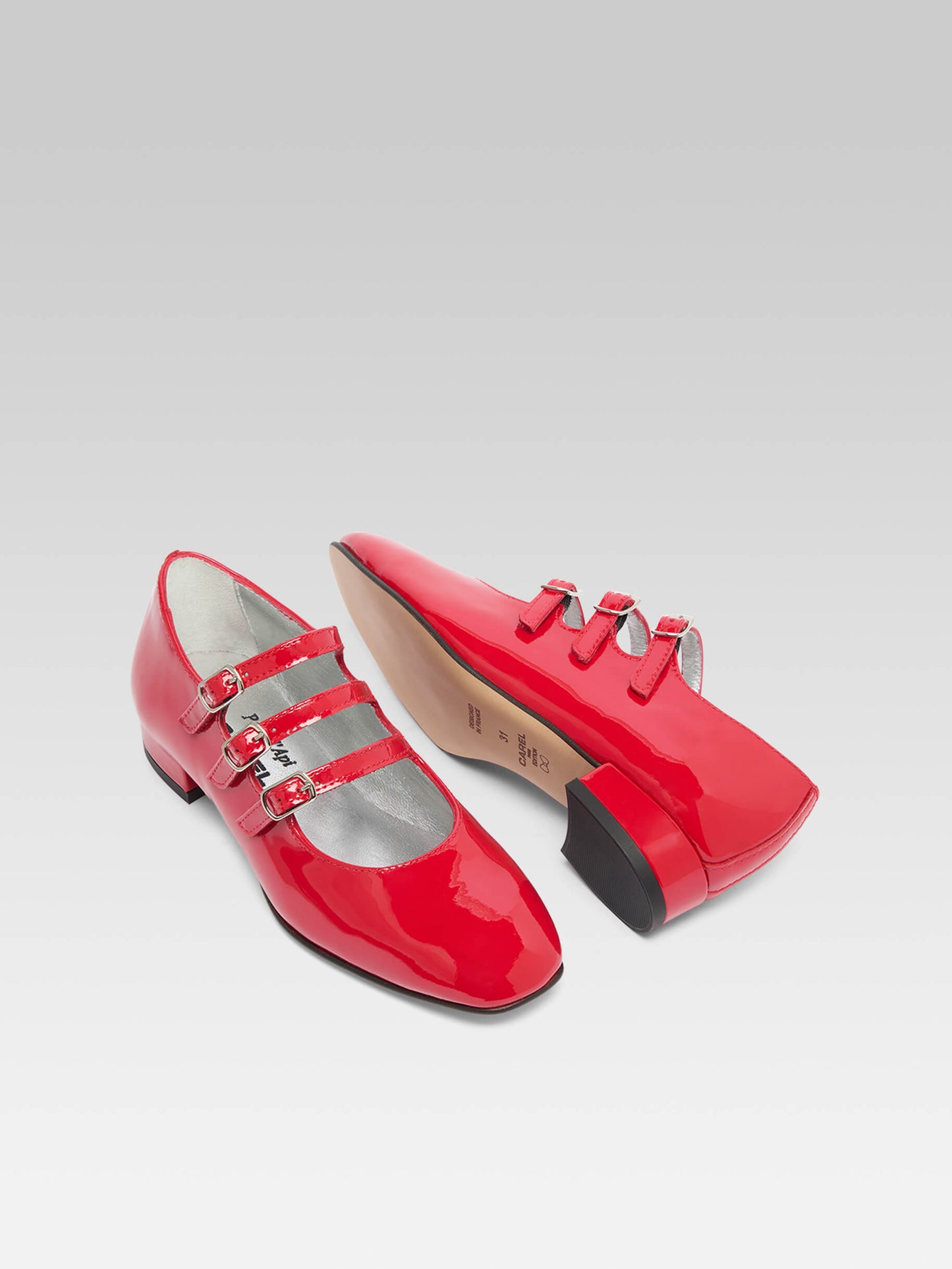 Petite Kina - Babies cuir verni rouge