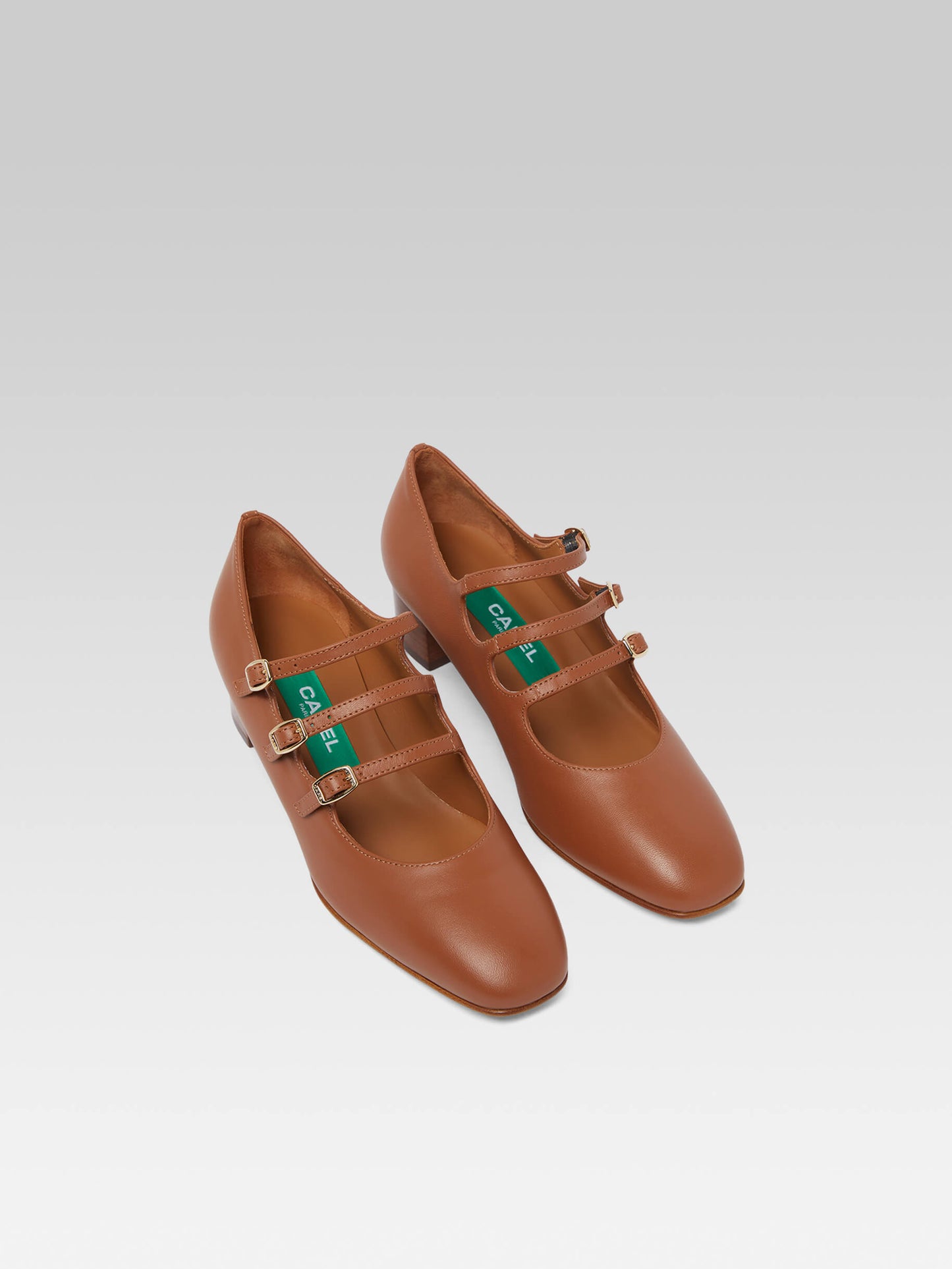 Kina - Camel upcycled leather Mary Janes