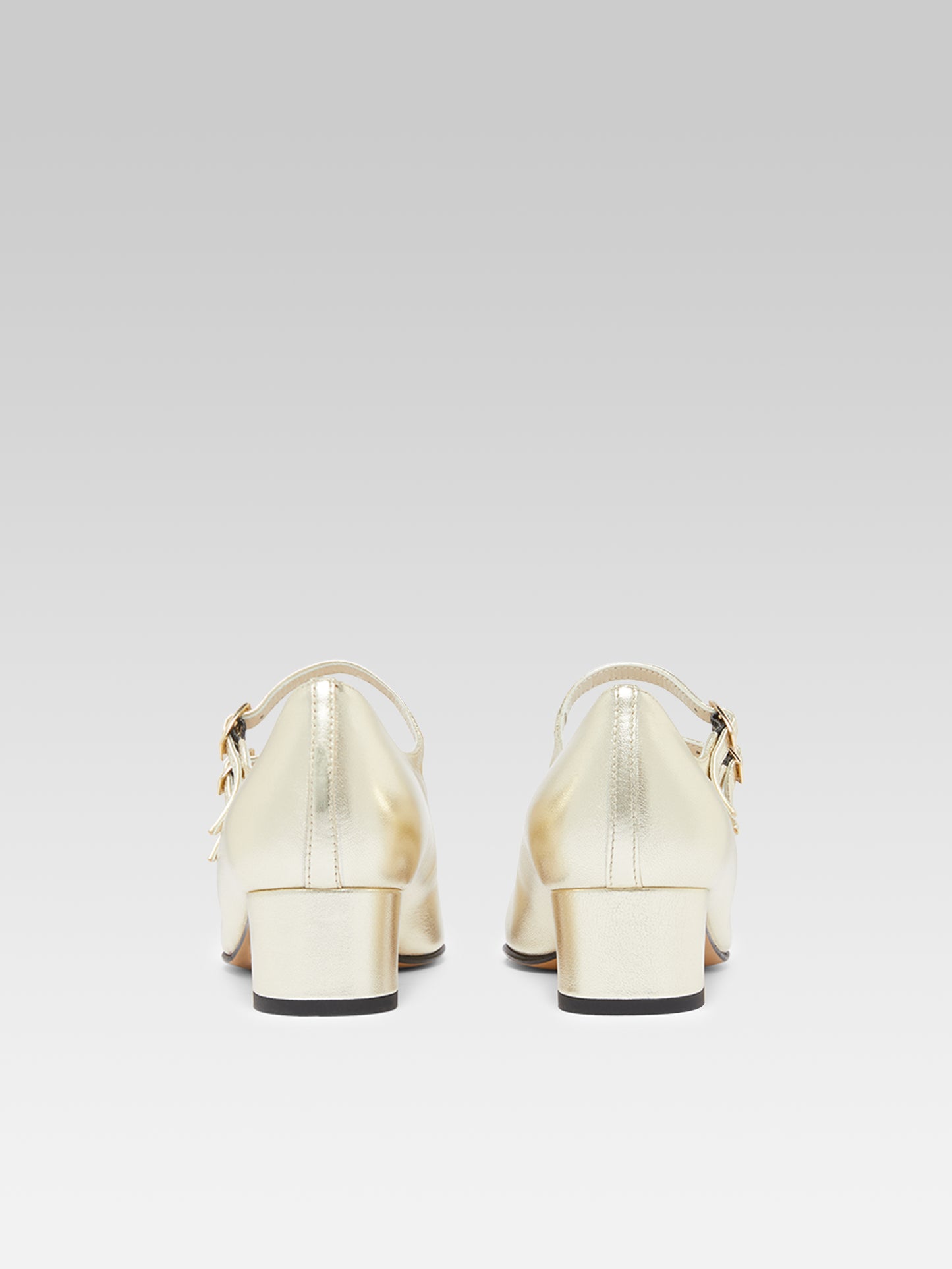 Kina - Platinum laminated leather Mary Janes pumps