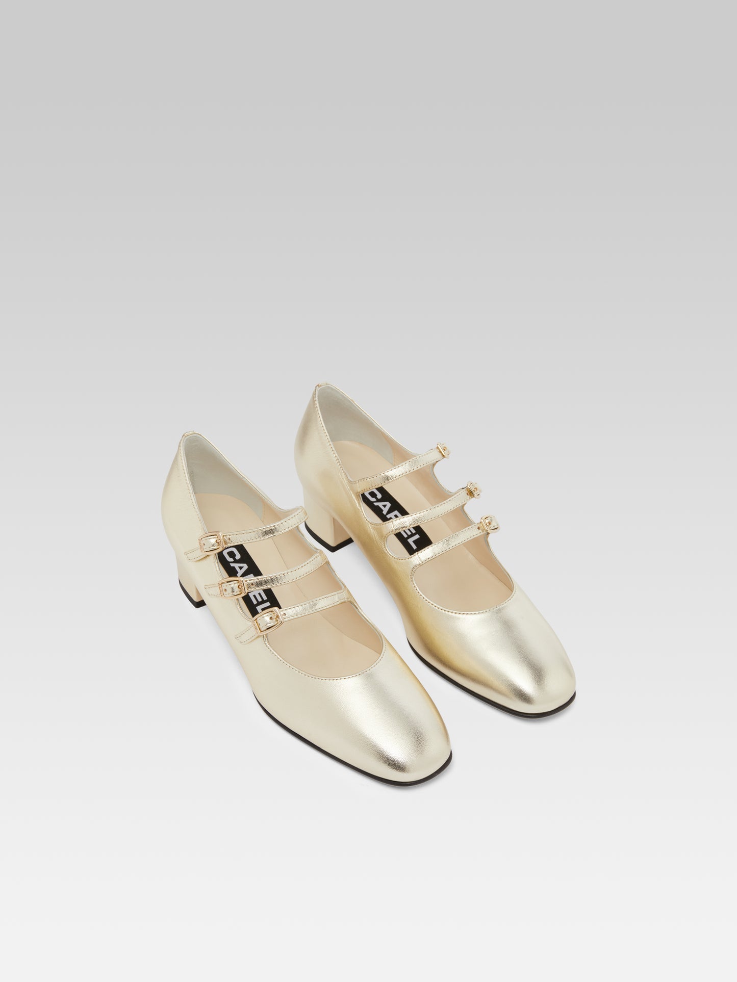 Kina - Platinum laminated leather Mary Janes pumps