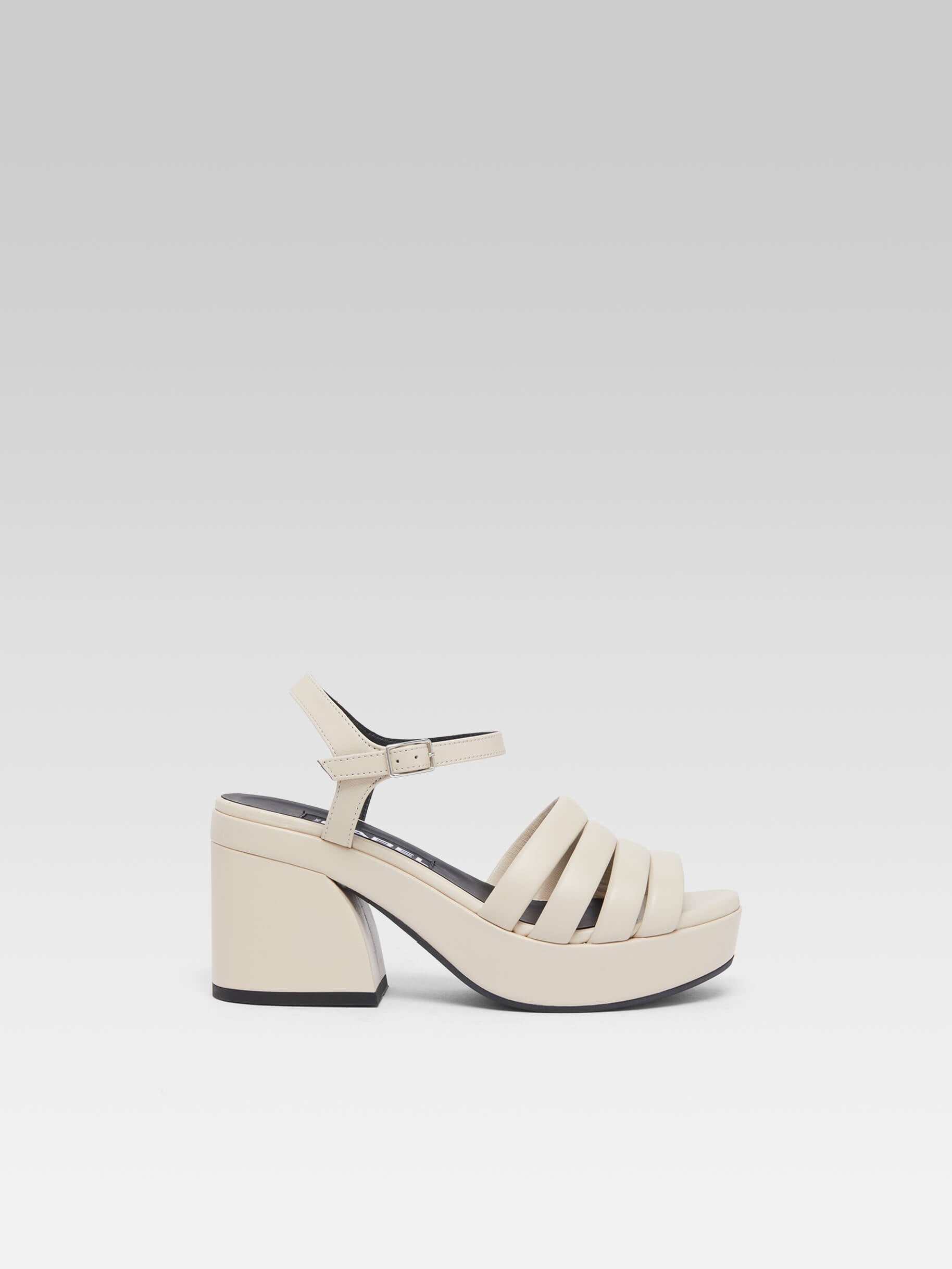 Baignade - Ivory leather sandals - Image number 1