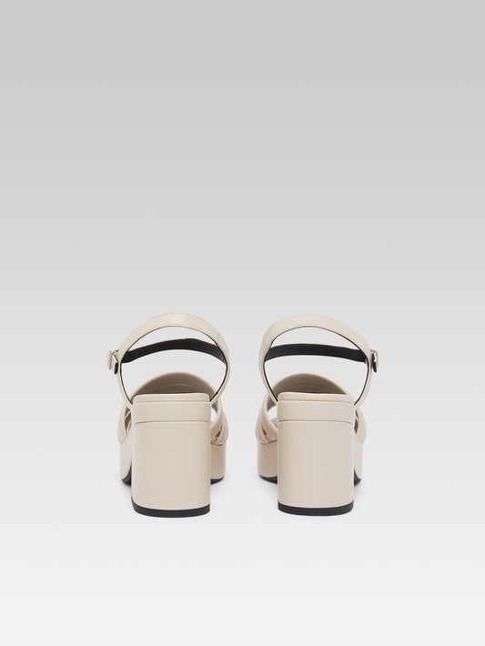 Baignade - Ivory leather sandals - Image number 5