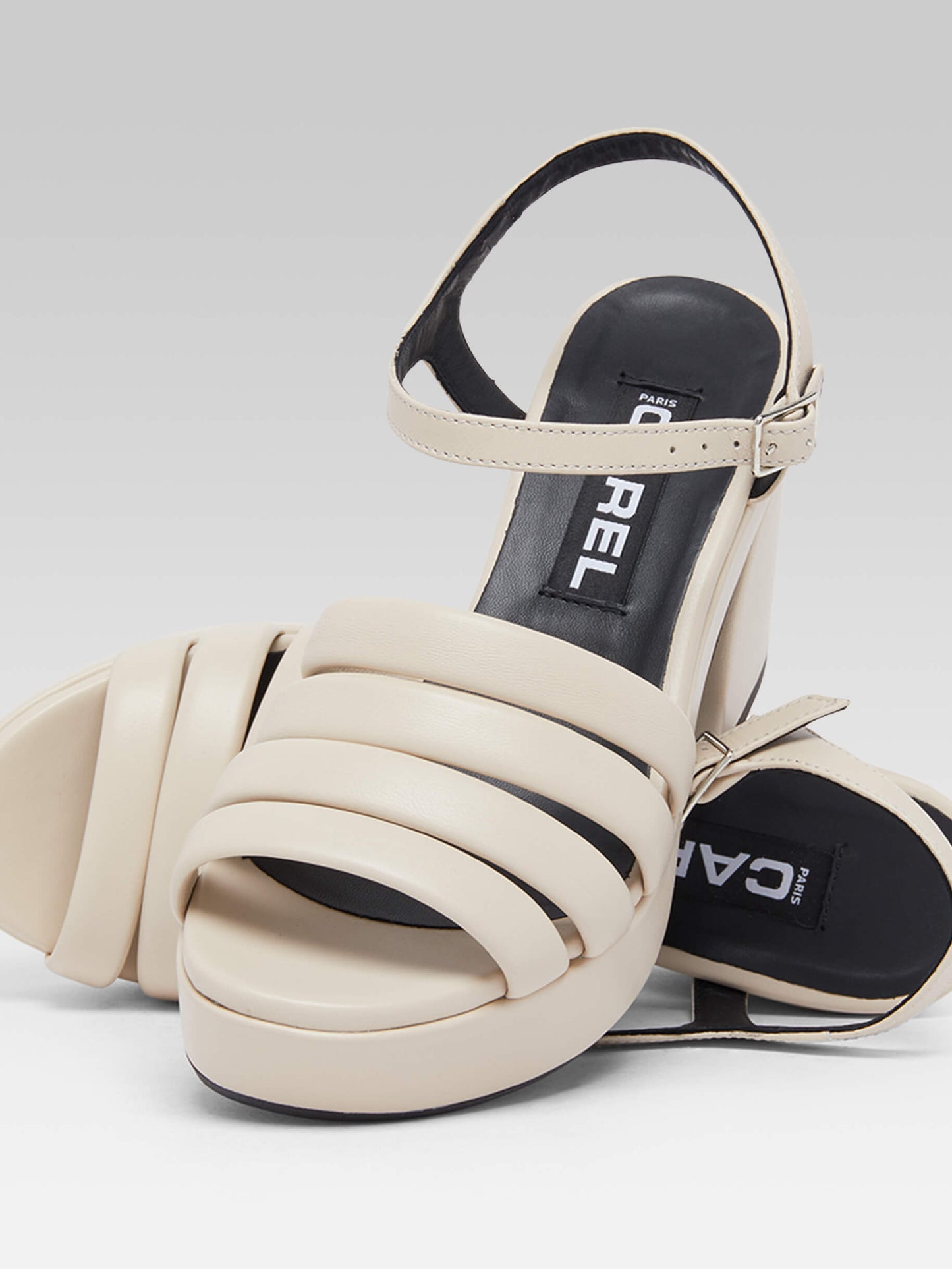 Baignade - Ivory leather sandals