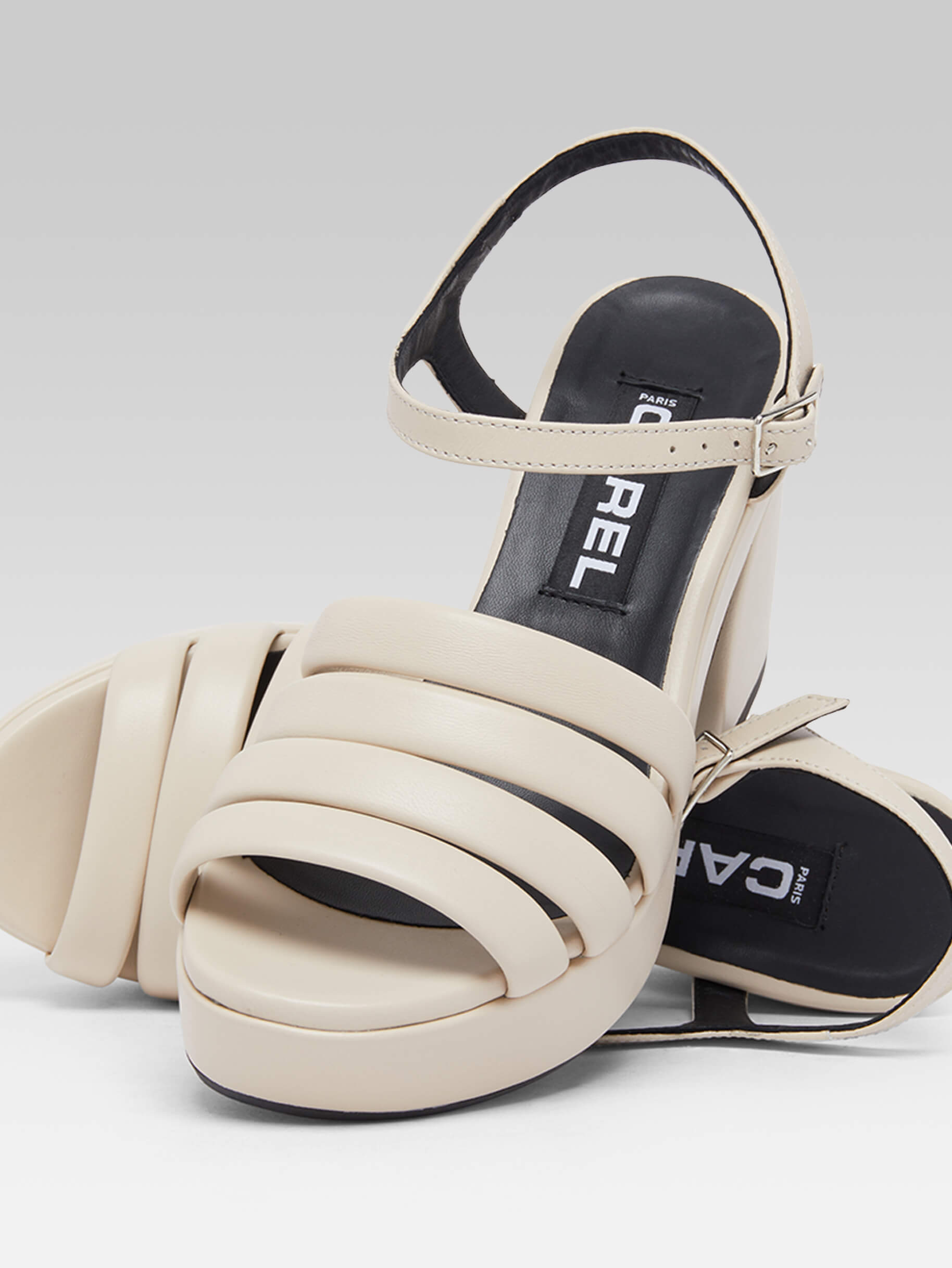 Baignade - Ivory leather sandals - Image number 4