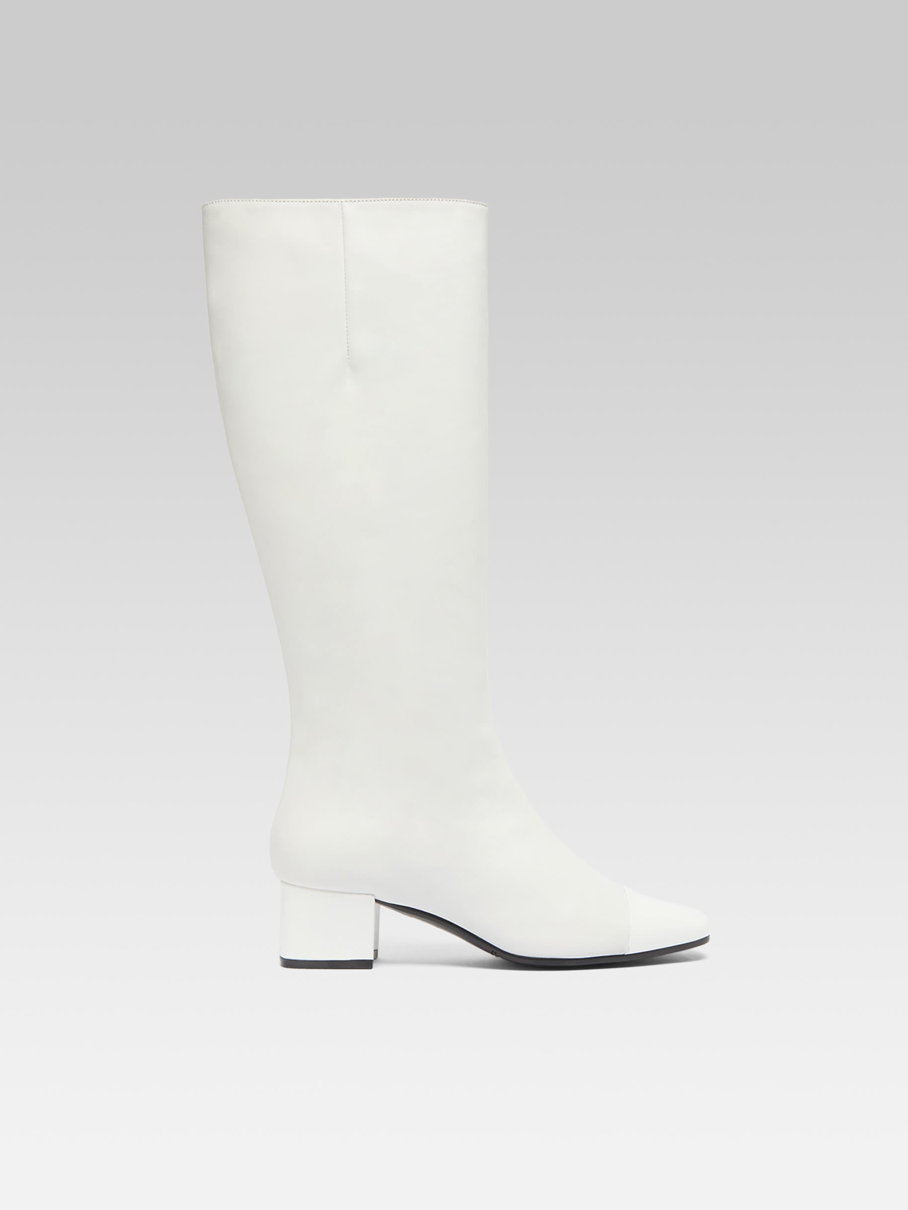 Malaga - White leather and patent leather boots - Image number 1