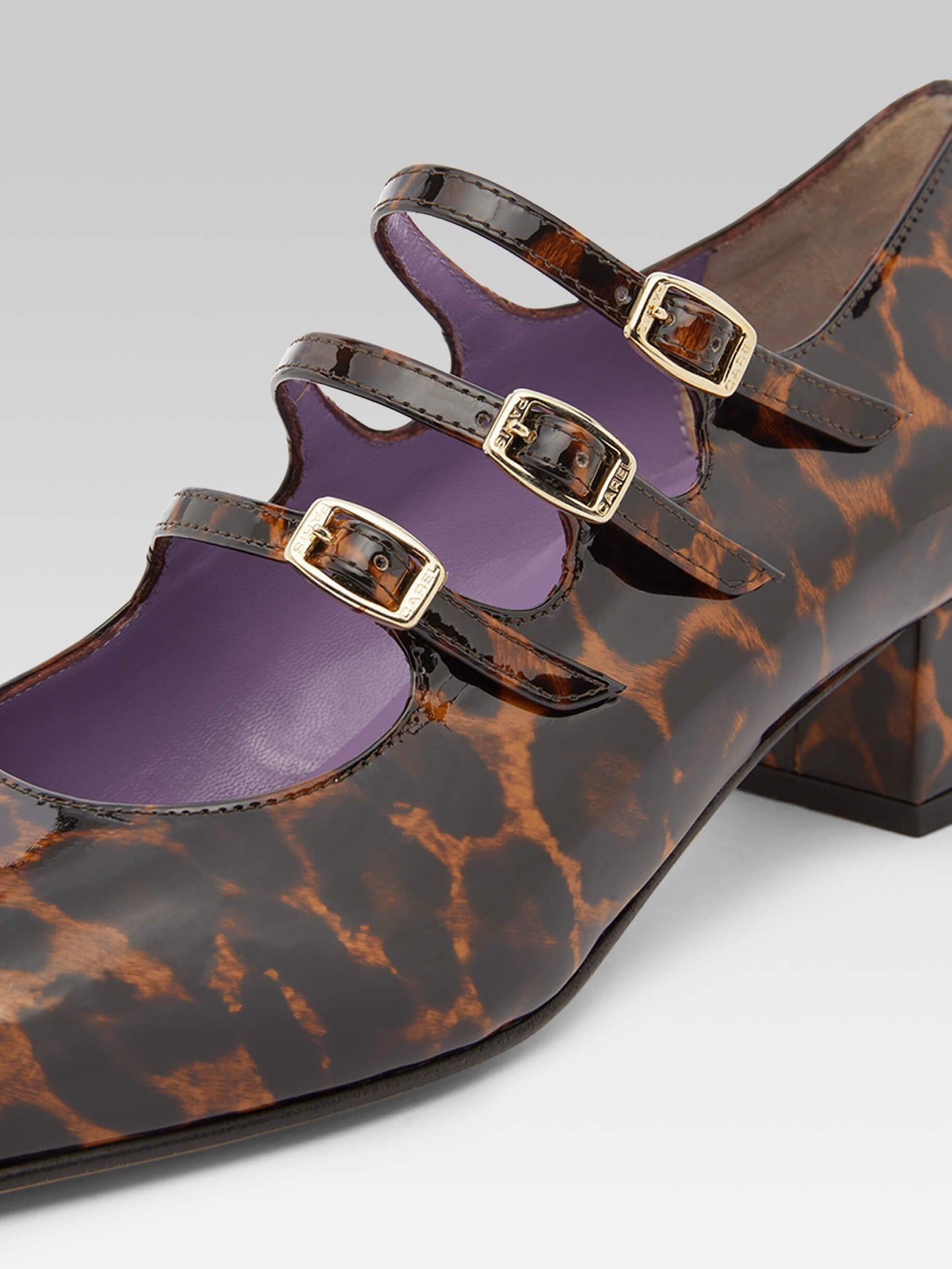 Kina - Brown leopard patent leather Mary Janes pumps