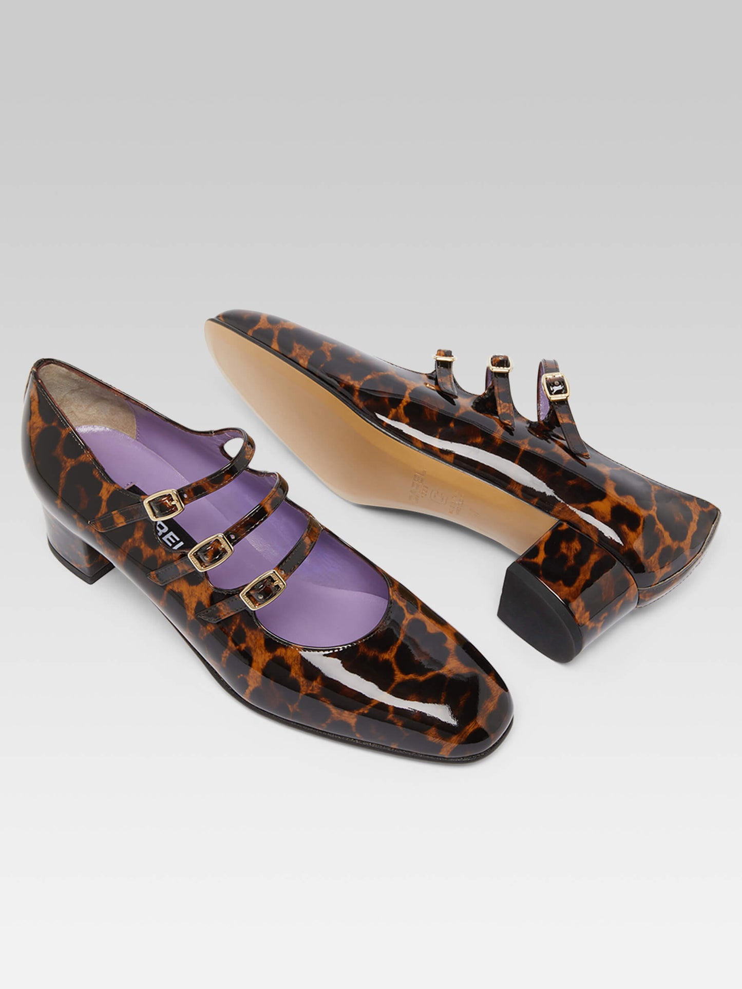 Kina - Brown leopard patent leather Mary Janes pumps