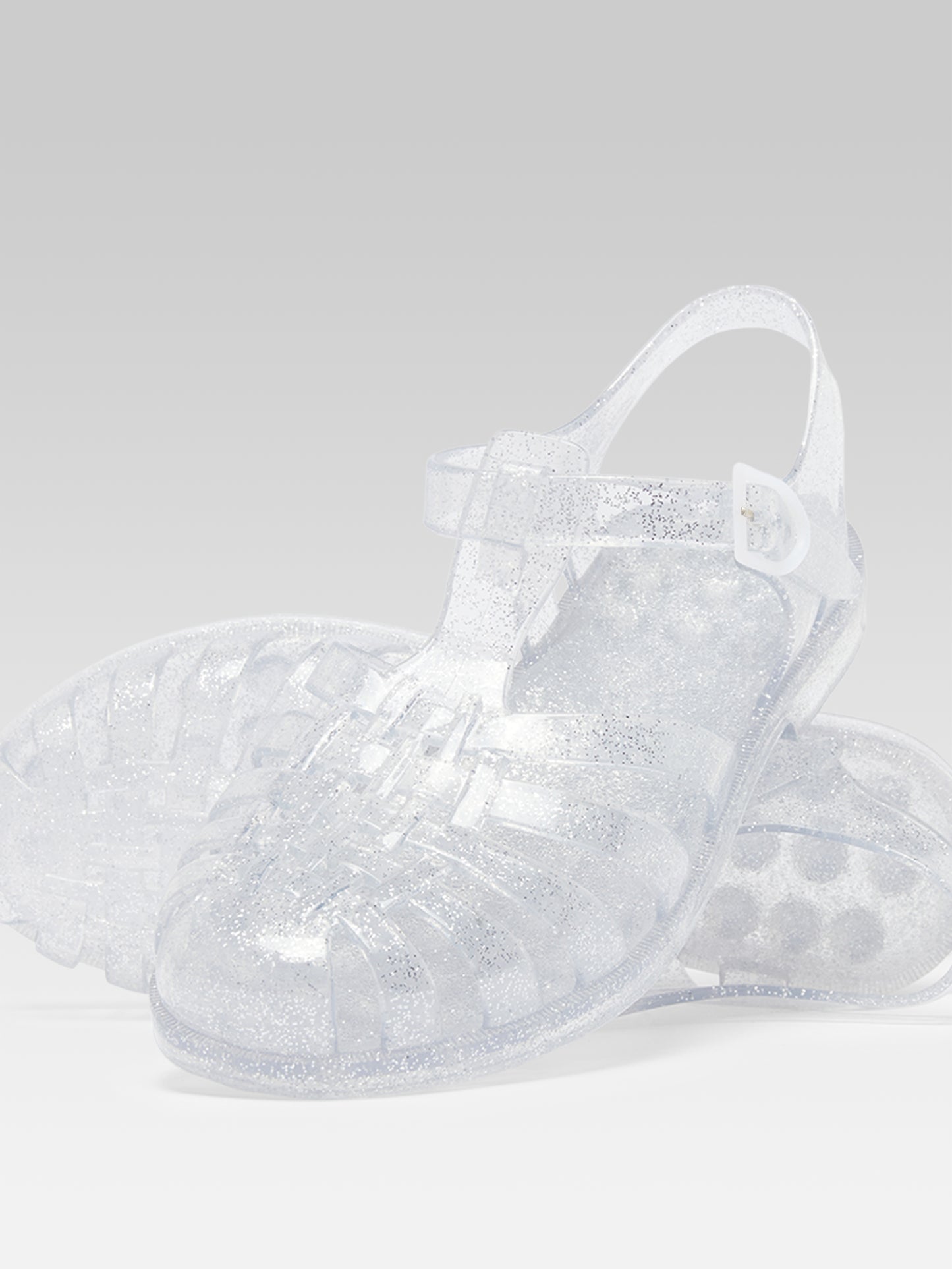 Meduse - Transparent plastic sandals with glitter