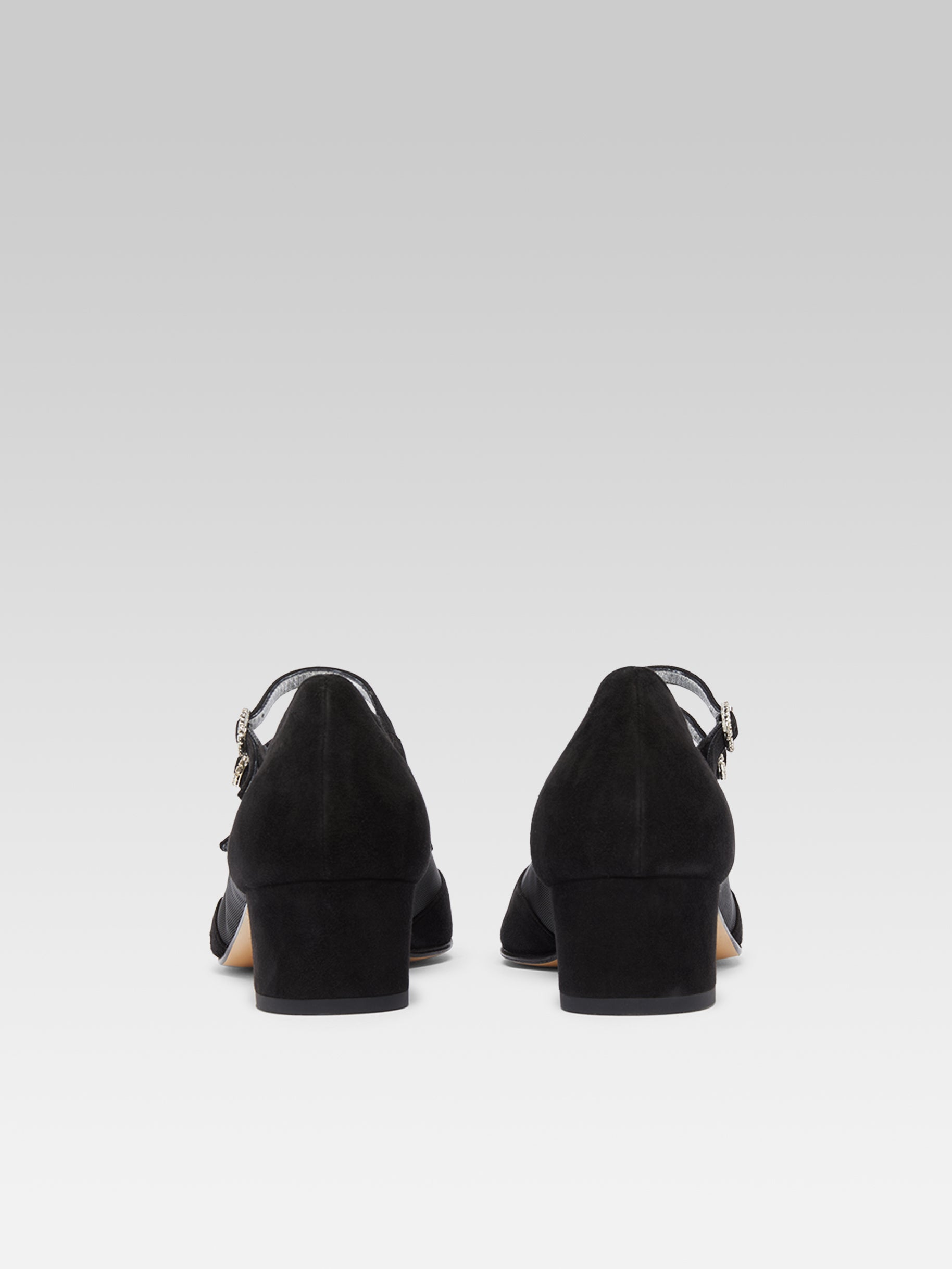 Black suede mary jane pumps online