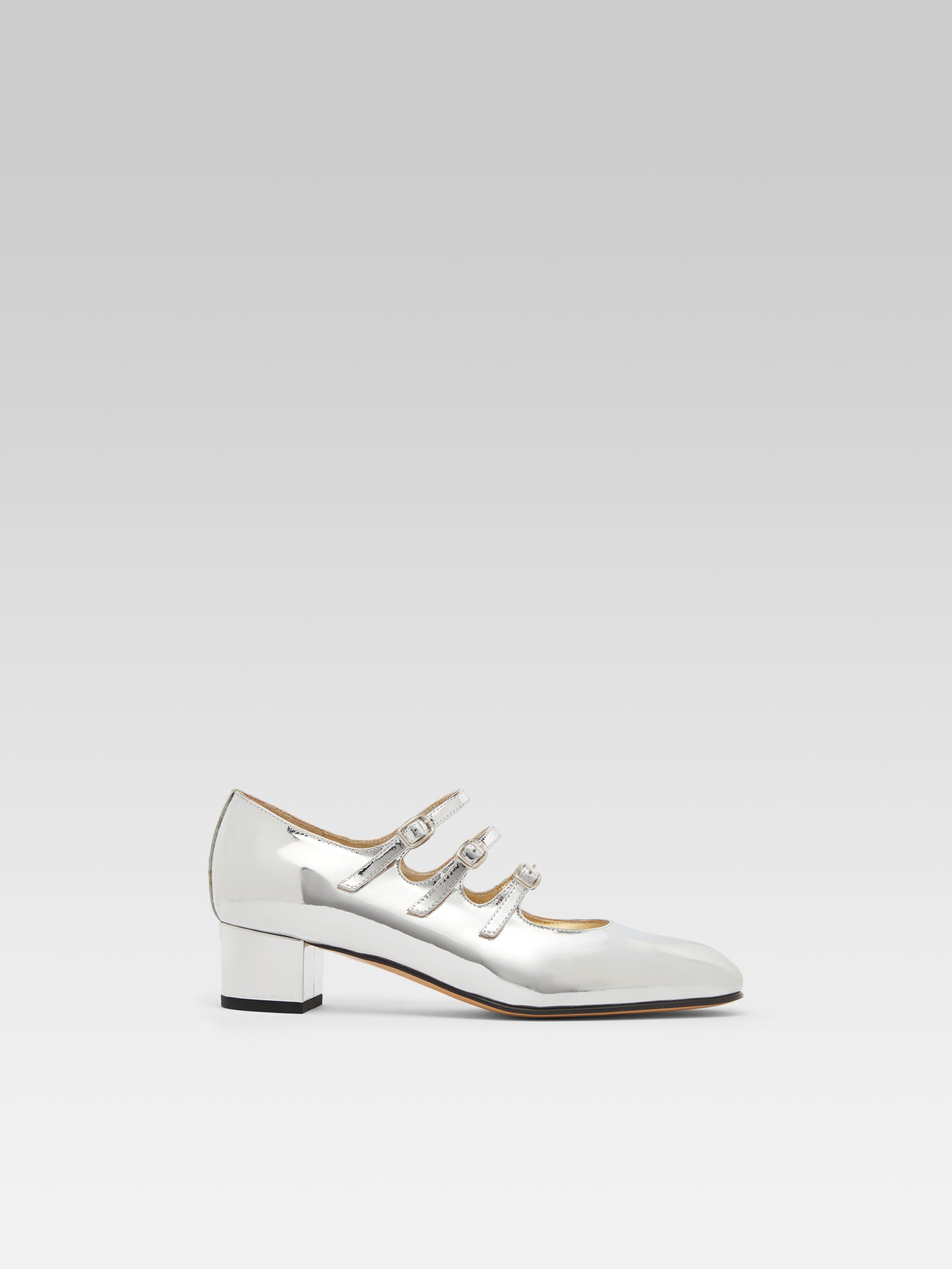 Kina - Mirrored silver leather Mary Janes pumps